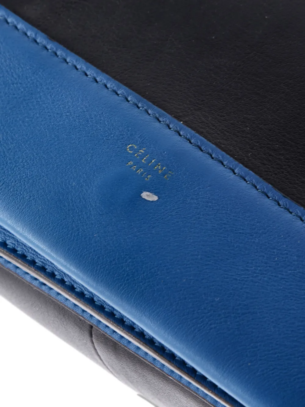 Pre-owned Celine Frame Leather Medium Shoulder Bag In Blue