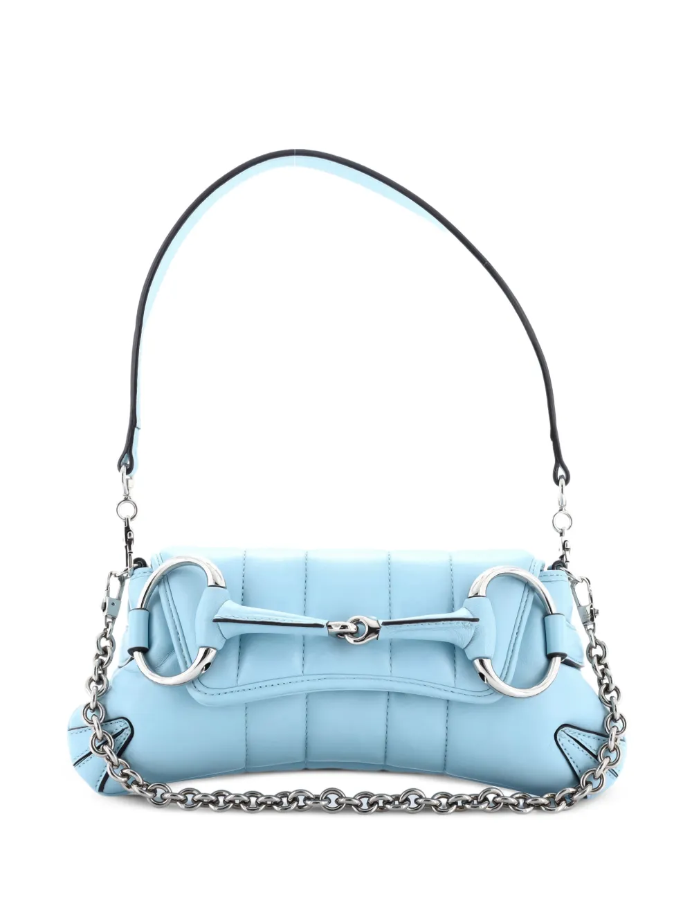 Gucci Pre-Owned Horsebit Chain Vertical Quilted Leather Small shoulder bag - Blu