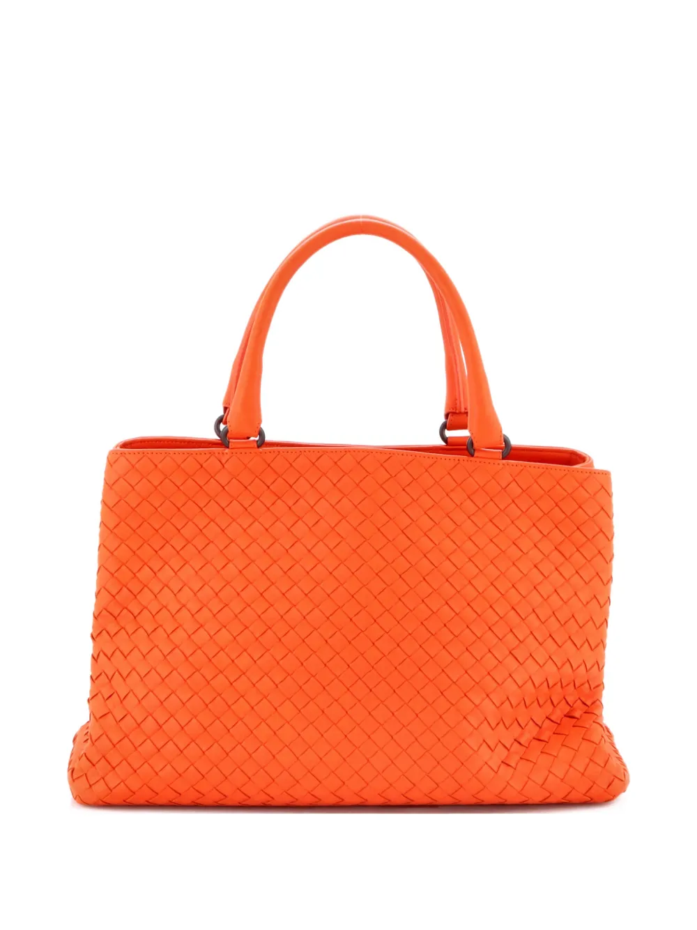 Pre-owned Bottega Veneta Milano Intrecciato Nappa Large Tote Bag In Orange