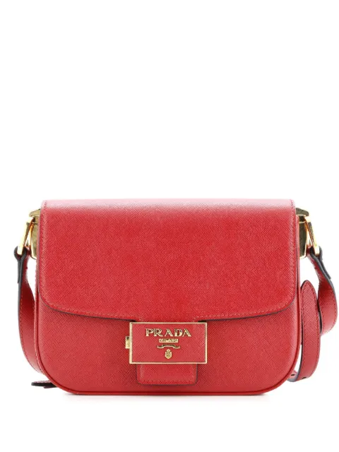 Prada Pre-Owned Embleme Flap Bag Saffiano Leather Small shoulder bag