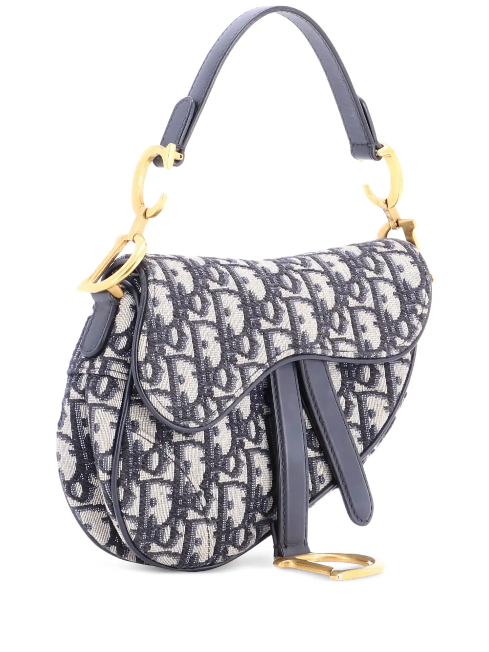 Christian Dior Pre-Owned Saddle Handbag Oblique Canvas Mini shoulder bag - Blu