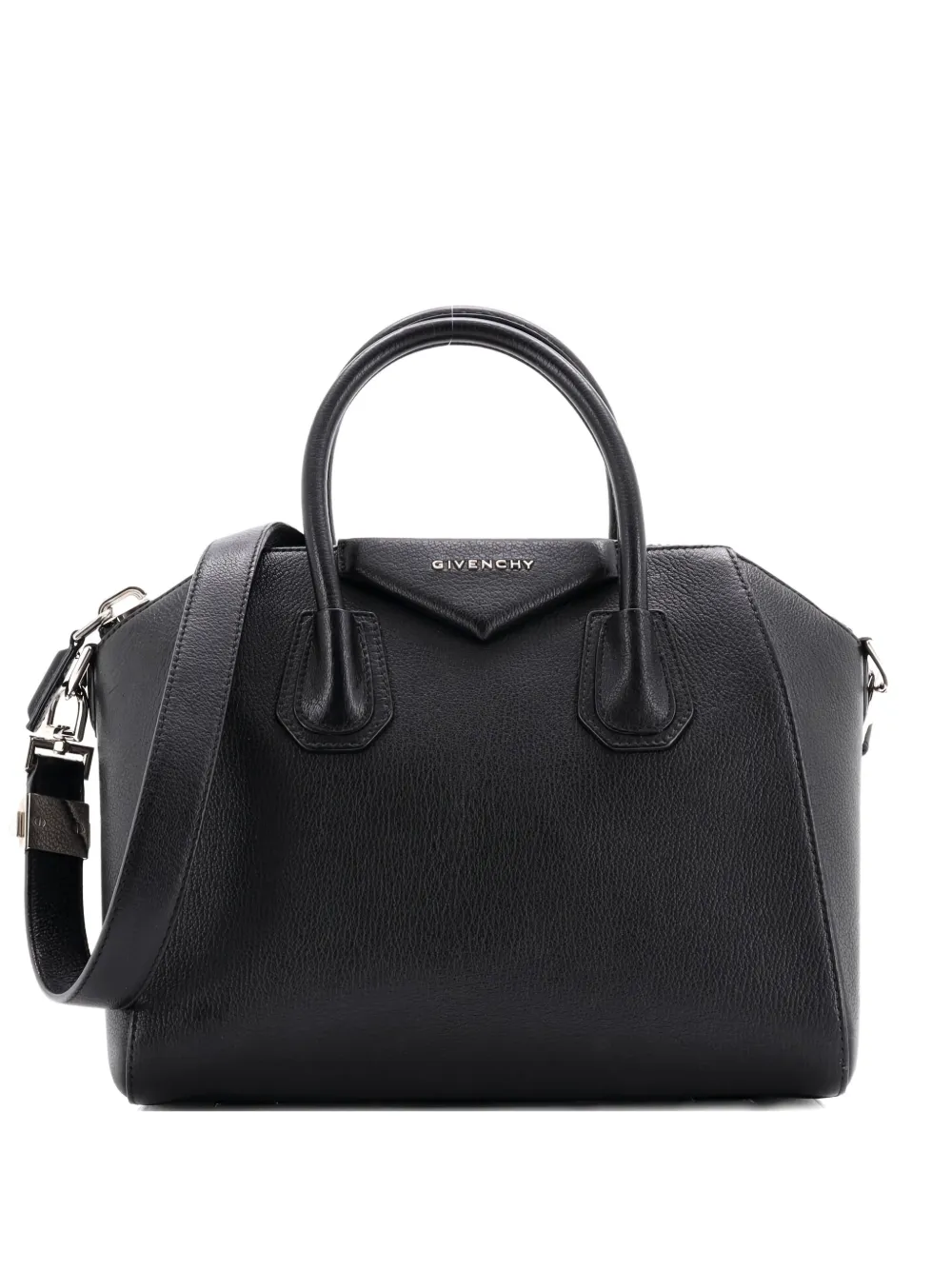 Pre-owned Givenchy Antigona Bag Leather Small Satchel In Black