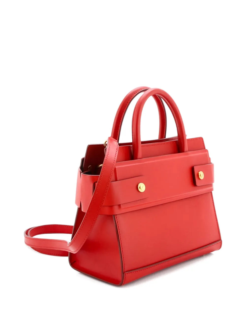 Pre-owned Givenchy Horizon Leather Mini Satchel In Red