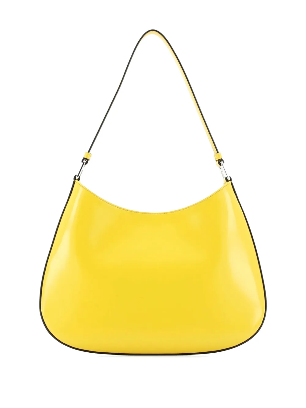 Pre-owned Prada Cleo Shoulder Bag Spazzolato Leather Large Hobo Bag In Yellow