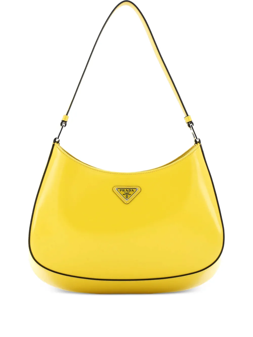 Prada Pre-Owned Cleo Shoulder Bag Spazzolato Leather Large hobo bag - Giallo