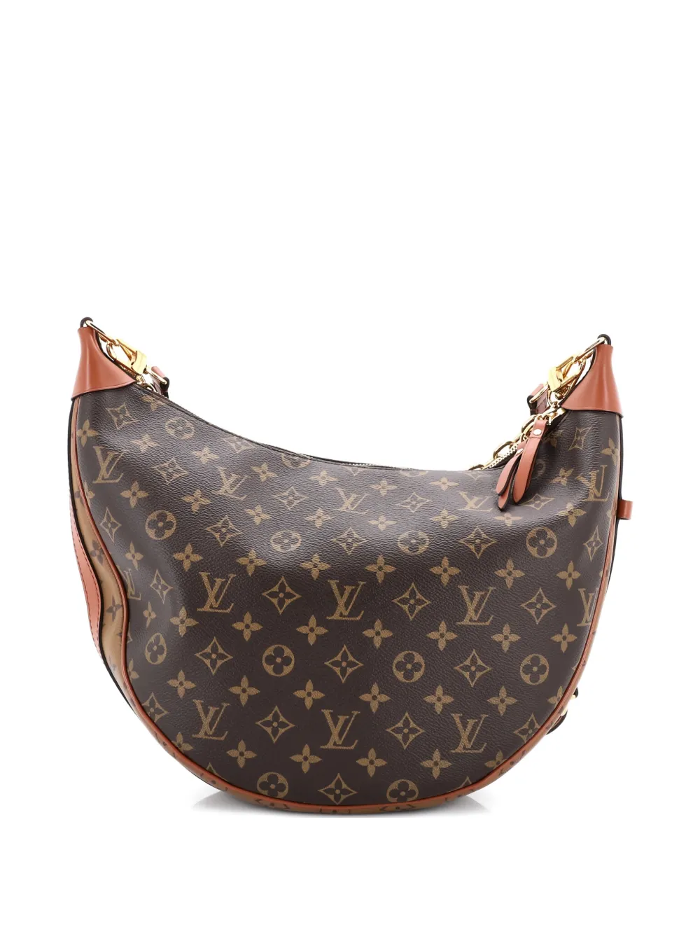 Pre-owned Louis Vuitton Loop Reverse Monogram Canvas Hobo Bag In Brown