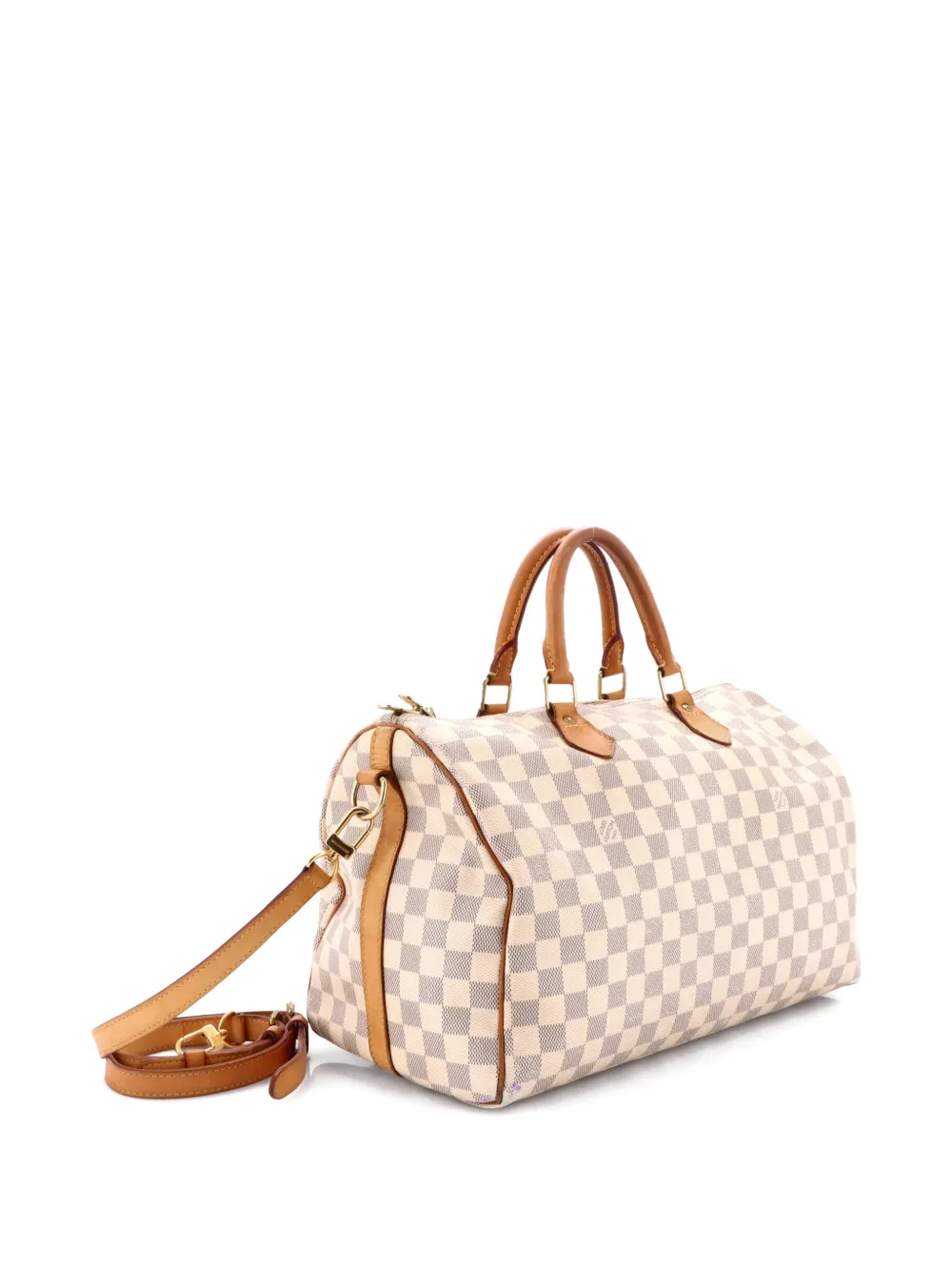 Pre-owned Louis Vuitton Speedy Bandouliere Bag Damier 35 Satchel In White