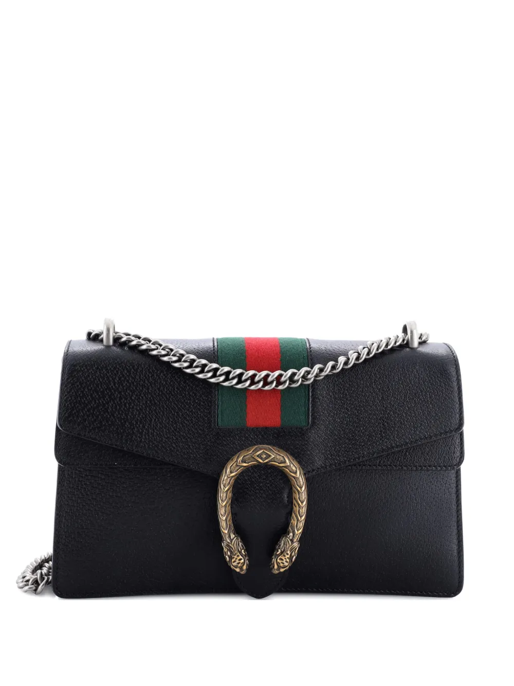 Gucci Pre-Owned Web Dionysus Bag Leather Small shoulder bag - Nero