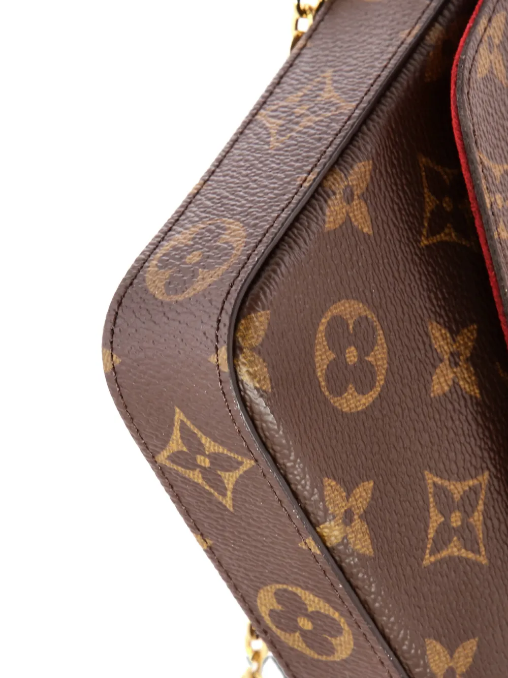 Pre-owned Louis Vuitton Felicie Pochette Monogram Canvas Crossbody Bag In Brown