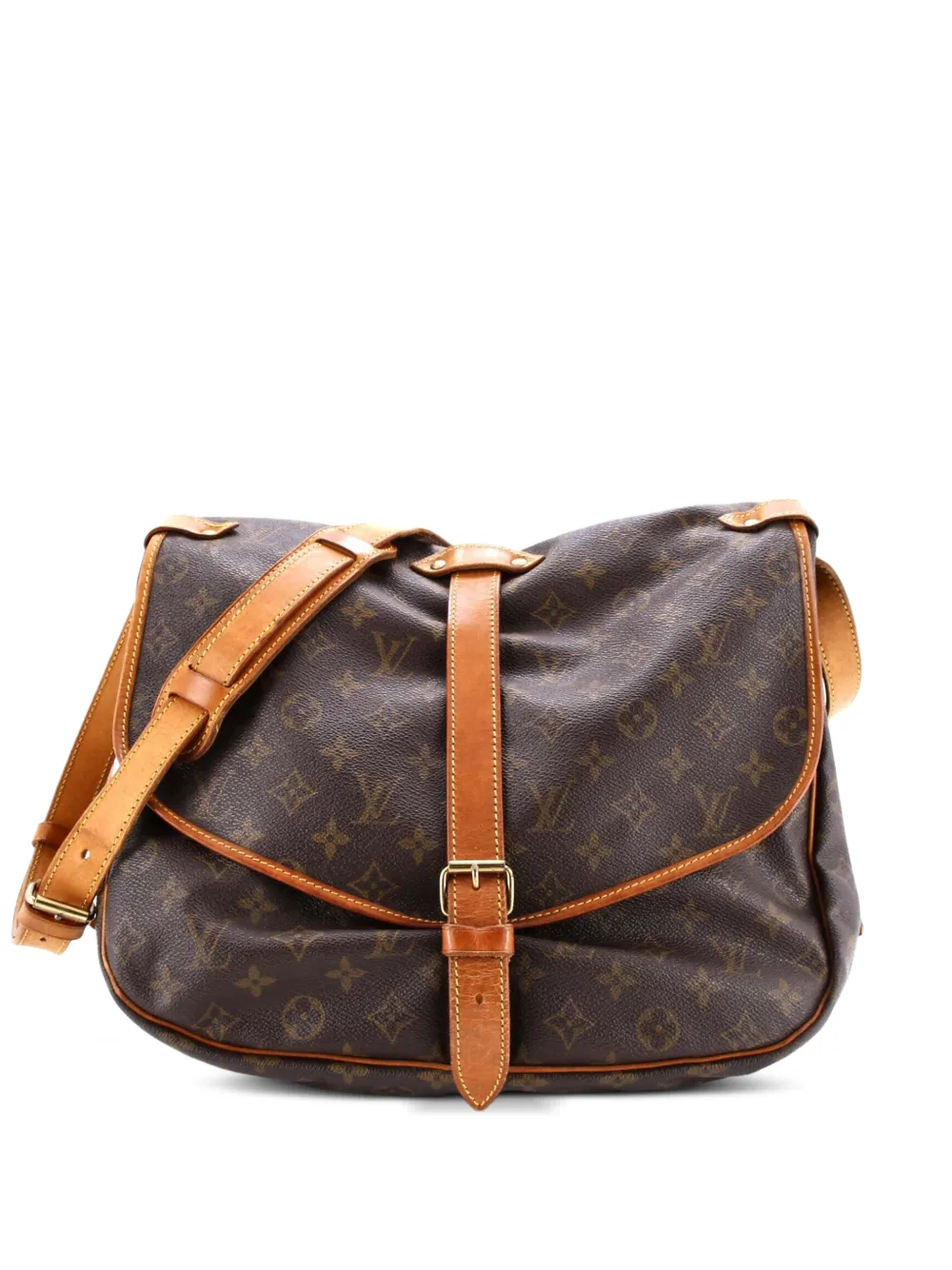 Louis Vuitton Pre-Owned Saumur Handbag Monogram Canvas 35 crossbody bag - Marrone