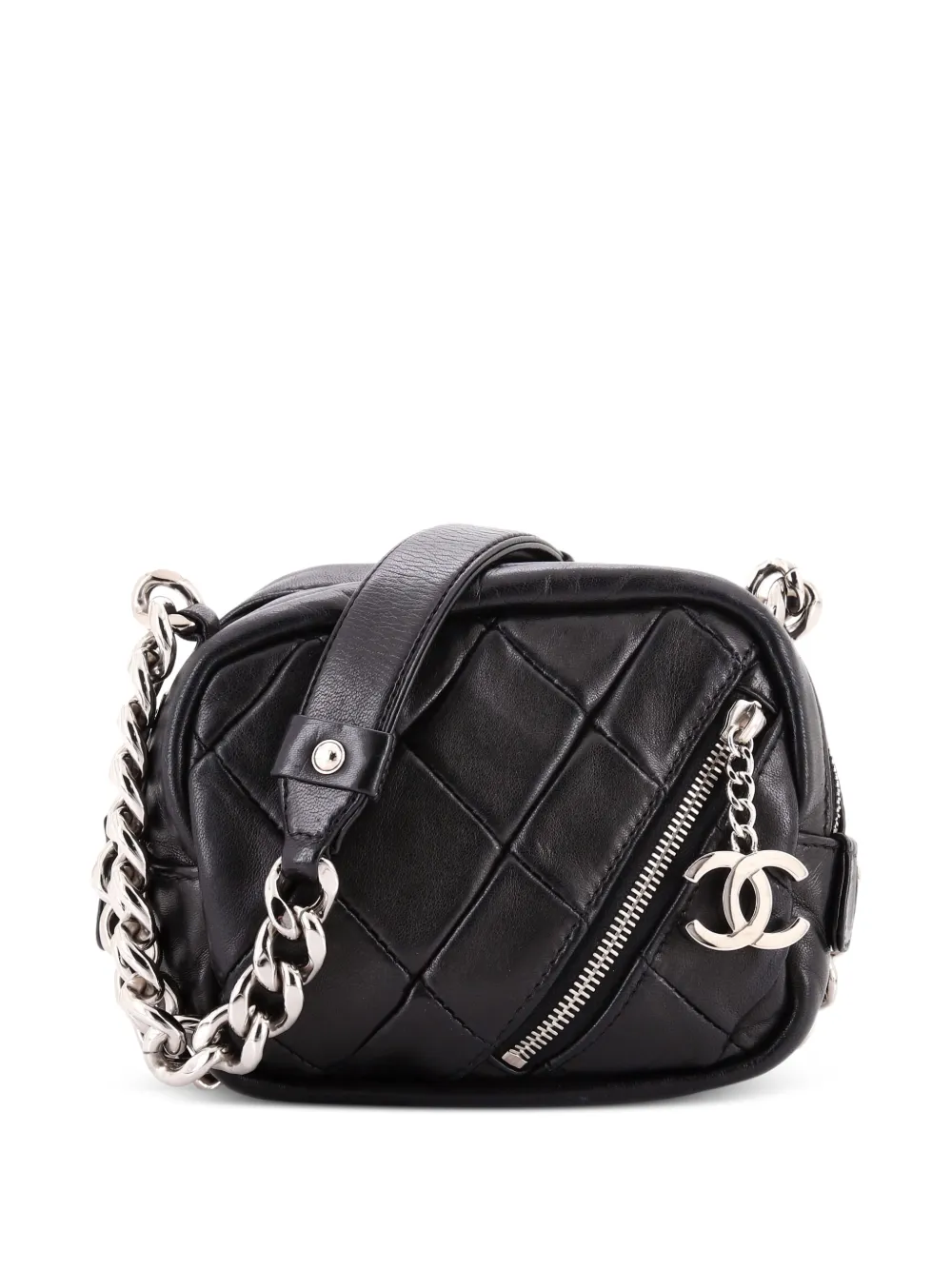 CHANEL Pre-Owned CC Front Zip Chain Around Camera Bag Quilted Lambskin Mini shoulder bag - Nero