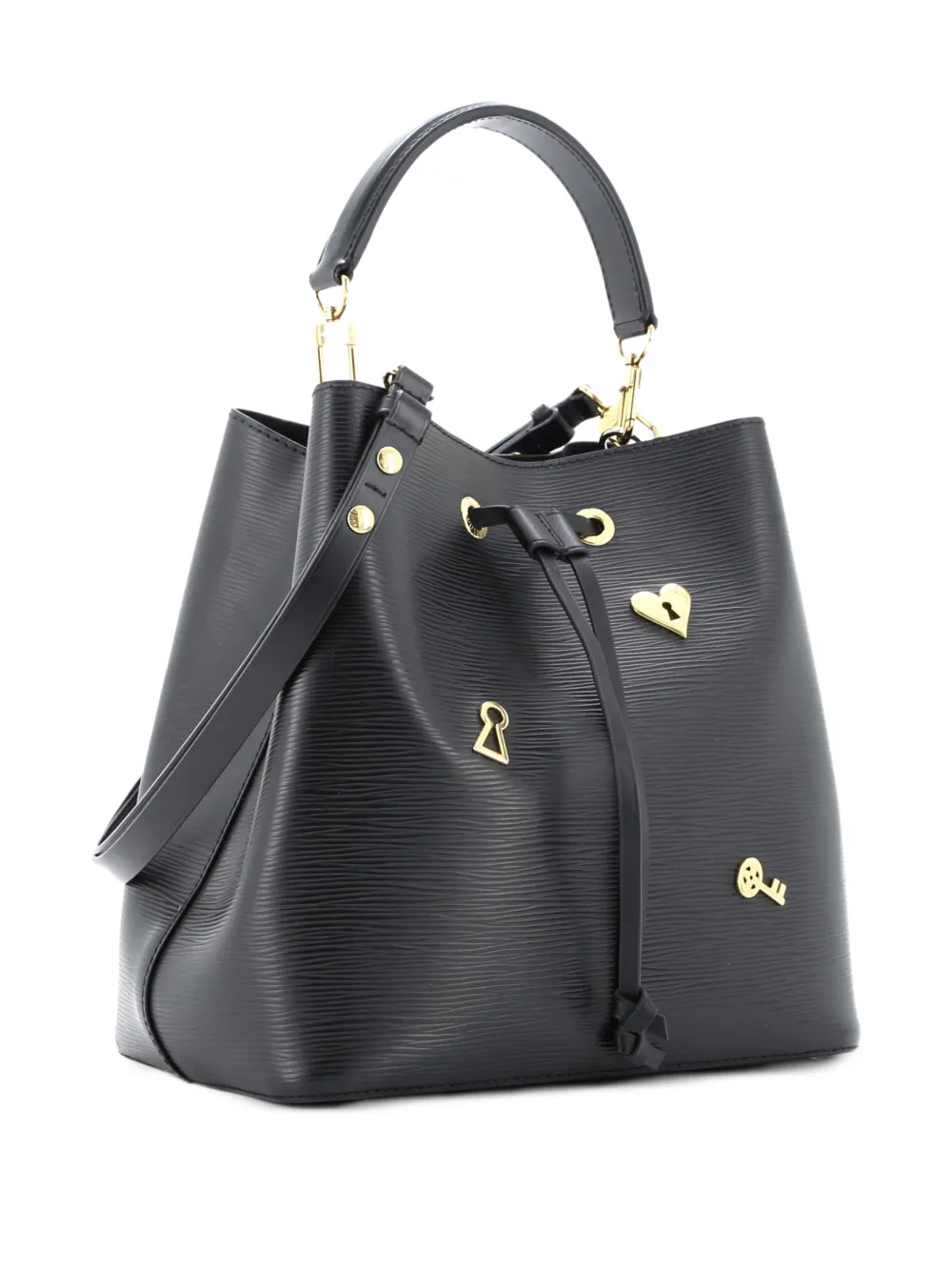 Neonoe Handbag Love Lock Epi Leather Bucket Bag