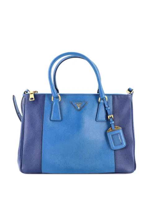 Prada Pre-Owned Bicolor Double Zip Lux Saffiano Leather Medium tote bag