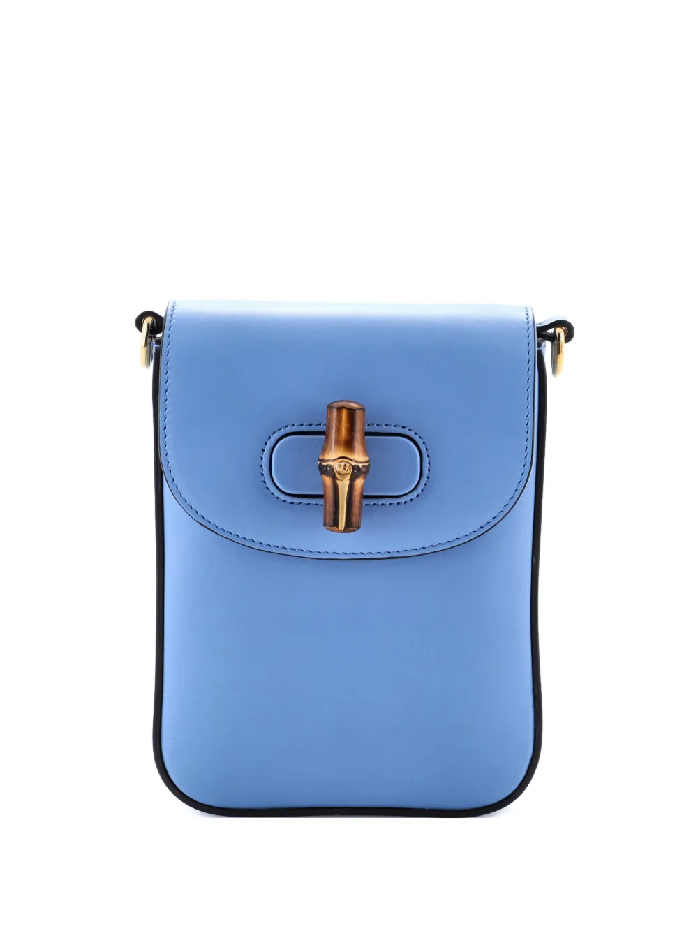 Pre-owned Gucci Bamboo Top Handle Leather Mini Backpack In Blue