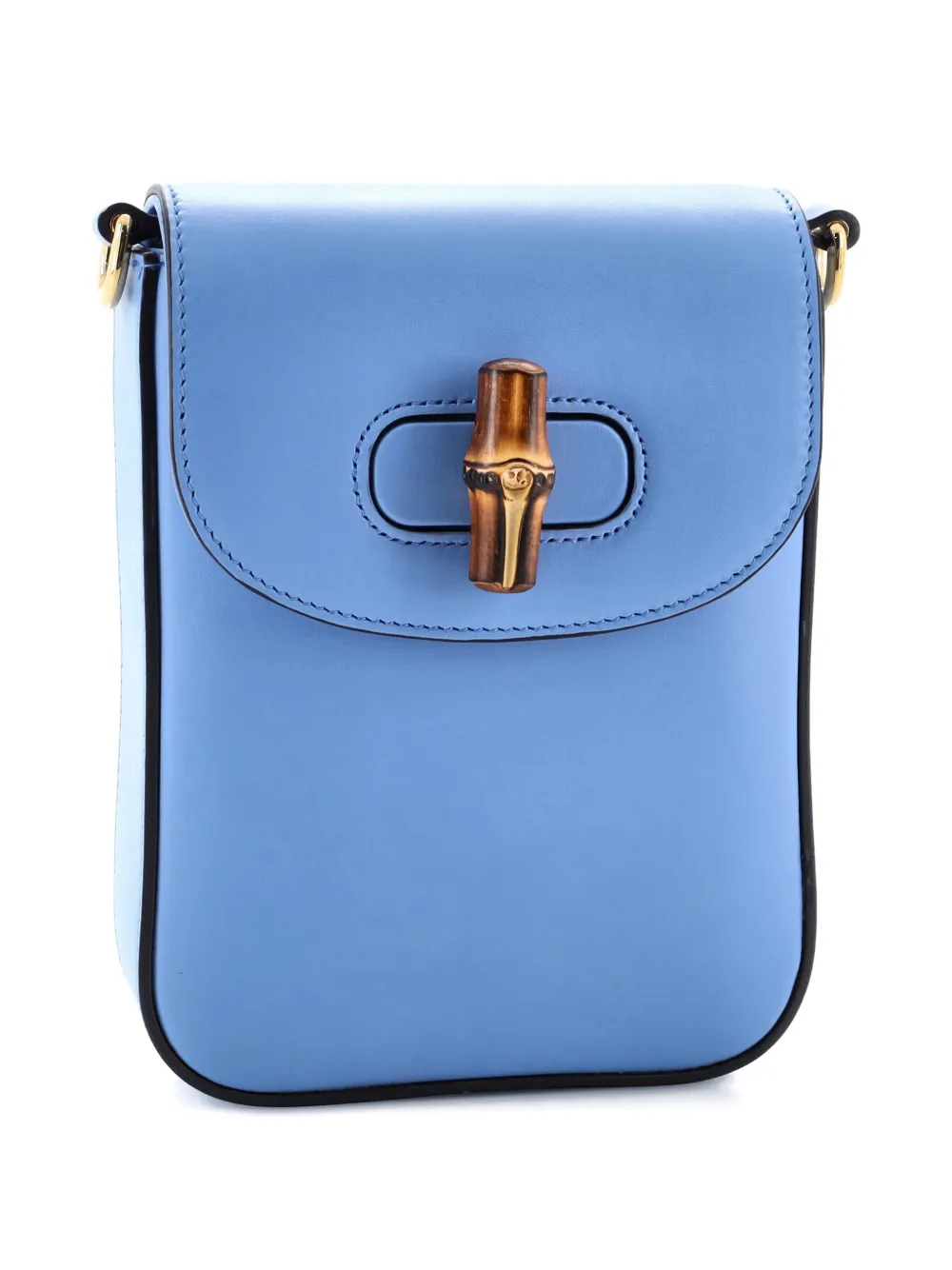 GUCCI Pre-owned Bamboo Top Handle Leather Mini Backpack In Blue