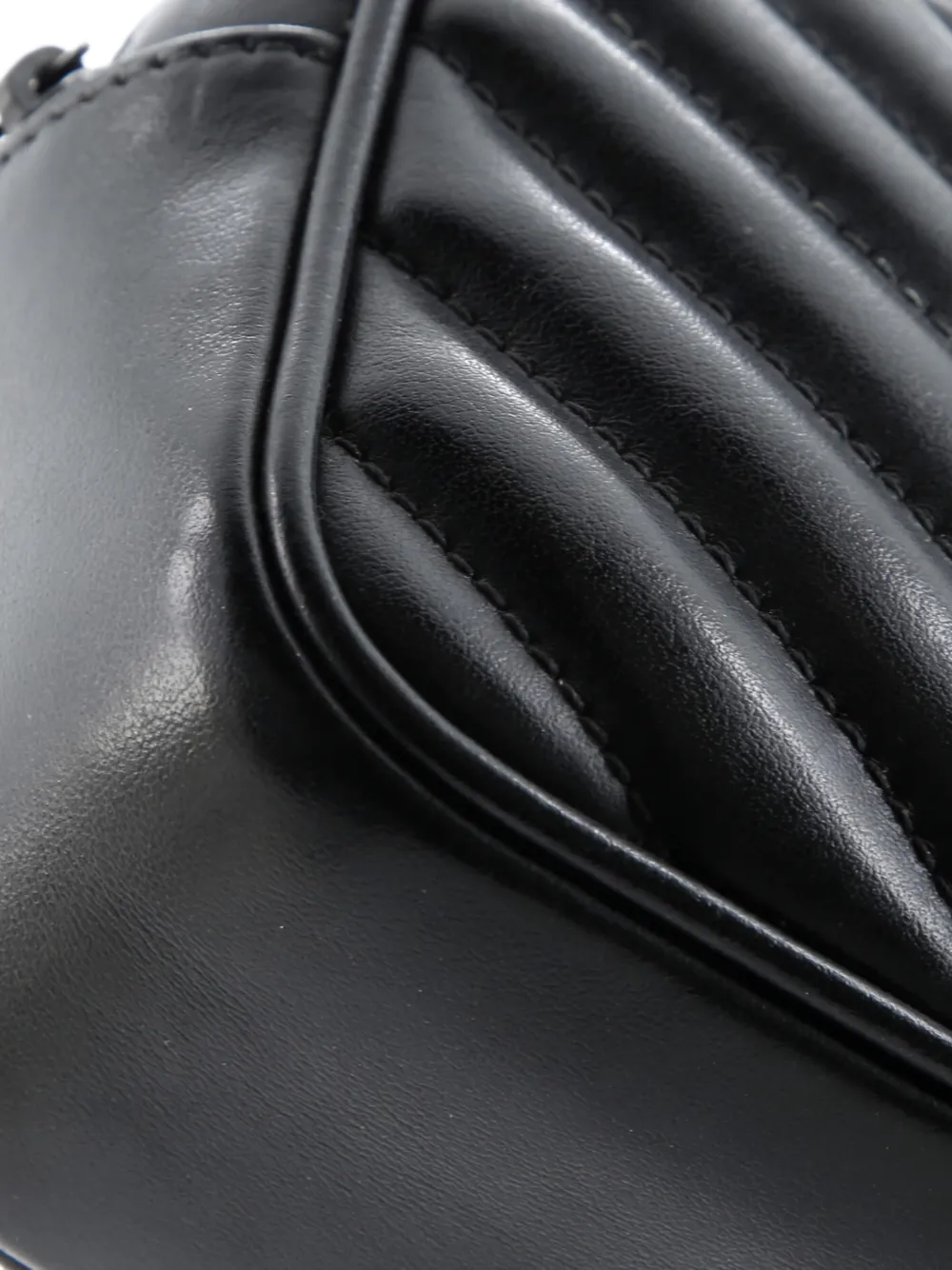 SAINT LAURENT Pre-owned Lou Matelasse Chevron Leather Belt Bag In Black