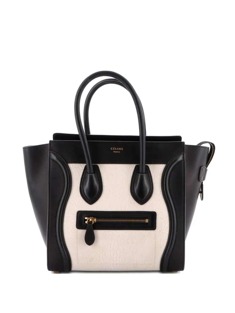 Celine Pre-Owned Bicolor Luggage Bag Leather Micro tote bag | Black | Image 1