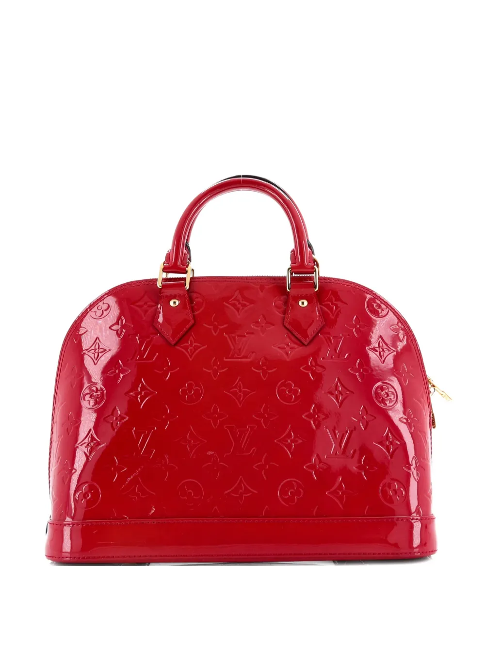 Pre-owned Louis Vuitton Alma Handbag Monogram Vernis Pm Satchel In Pink