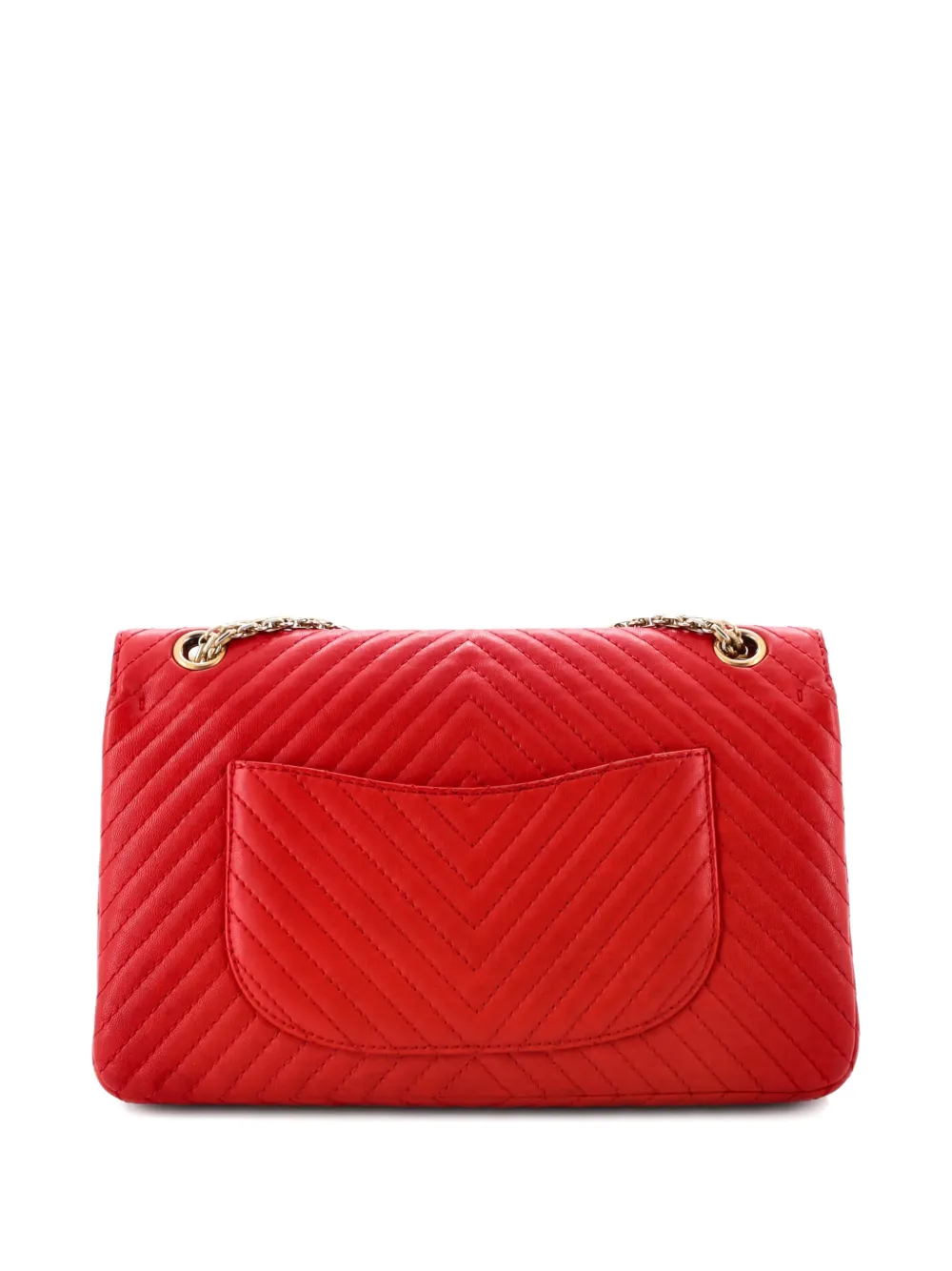 Pre-owned Chanel Reissue 2.55 Flap Bag Chevron Sheepskin 226 Shoulder Bag In Red
