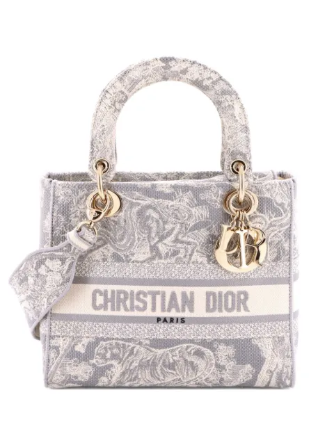 Christian Dior Pre-Owned Toile de Jouy Lady D-Lite Bag Embroidered Canvas tote bag