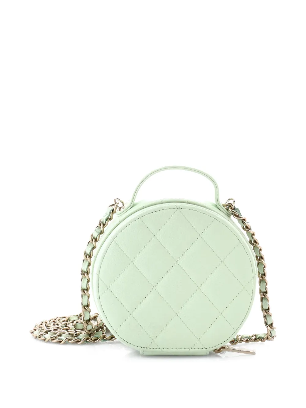 CHANEL Pre-Owned Handle with Care Round Vanity Case with Chain Quilted Caviar Small crossbody bag | Estilos de archivo | Image 2