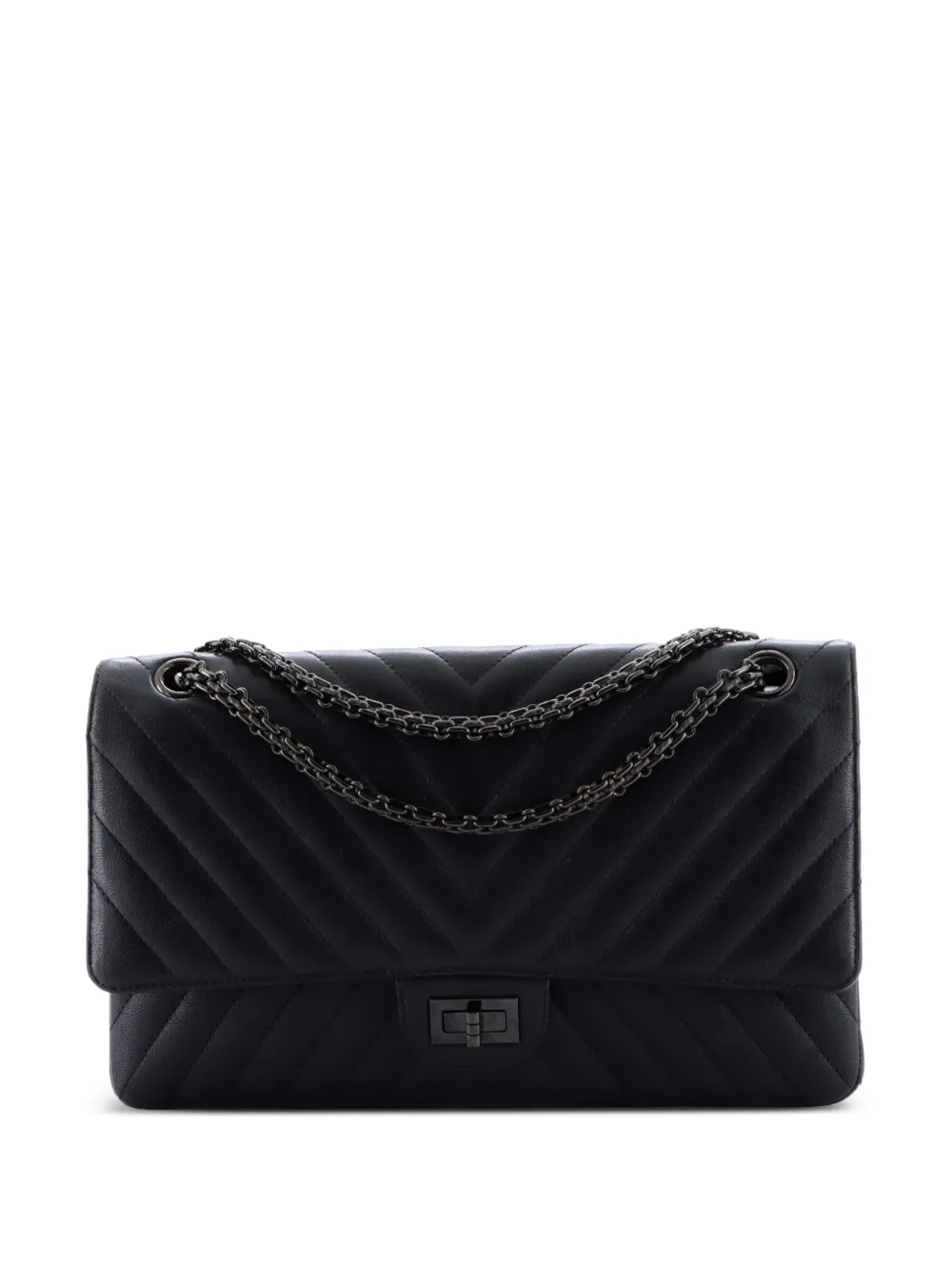 CHANEL Pre-Owned So Black Reissue 2.55 Flap Bag Chevron Sheepskin 226 shoulder bag - Nero