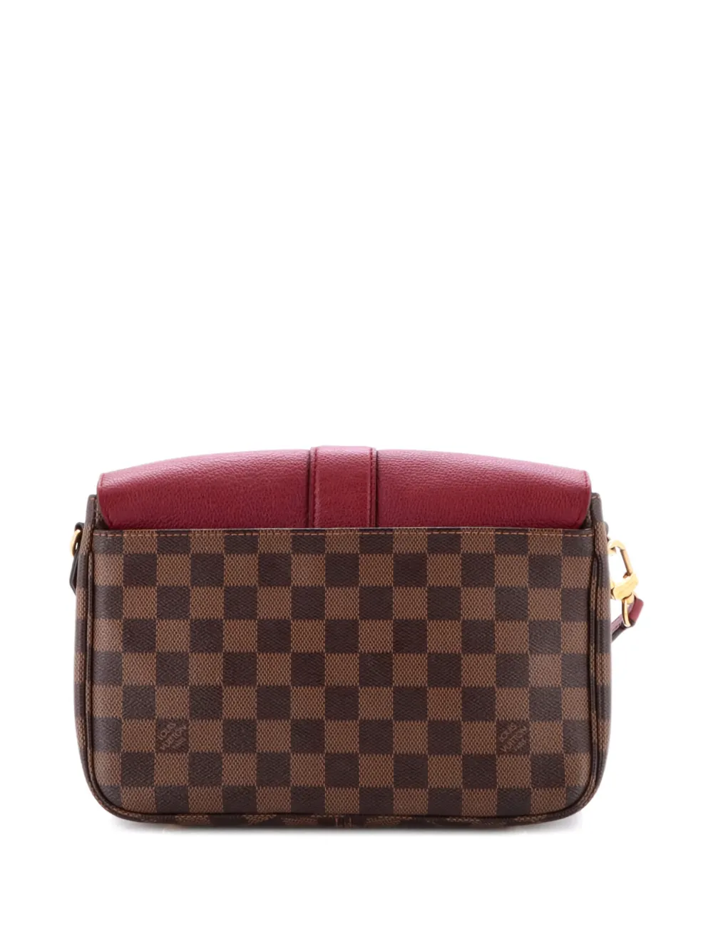 Pre-owned Louis Vuitton Clapton Handbag Damier And Leather Pm Crossbody Bag In Brown