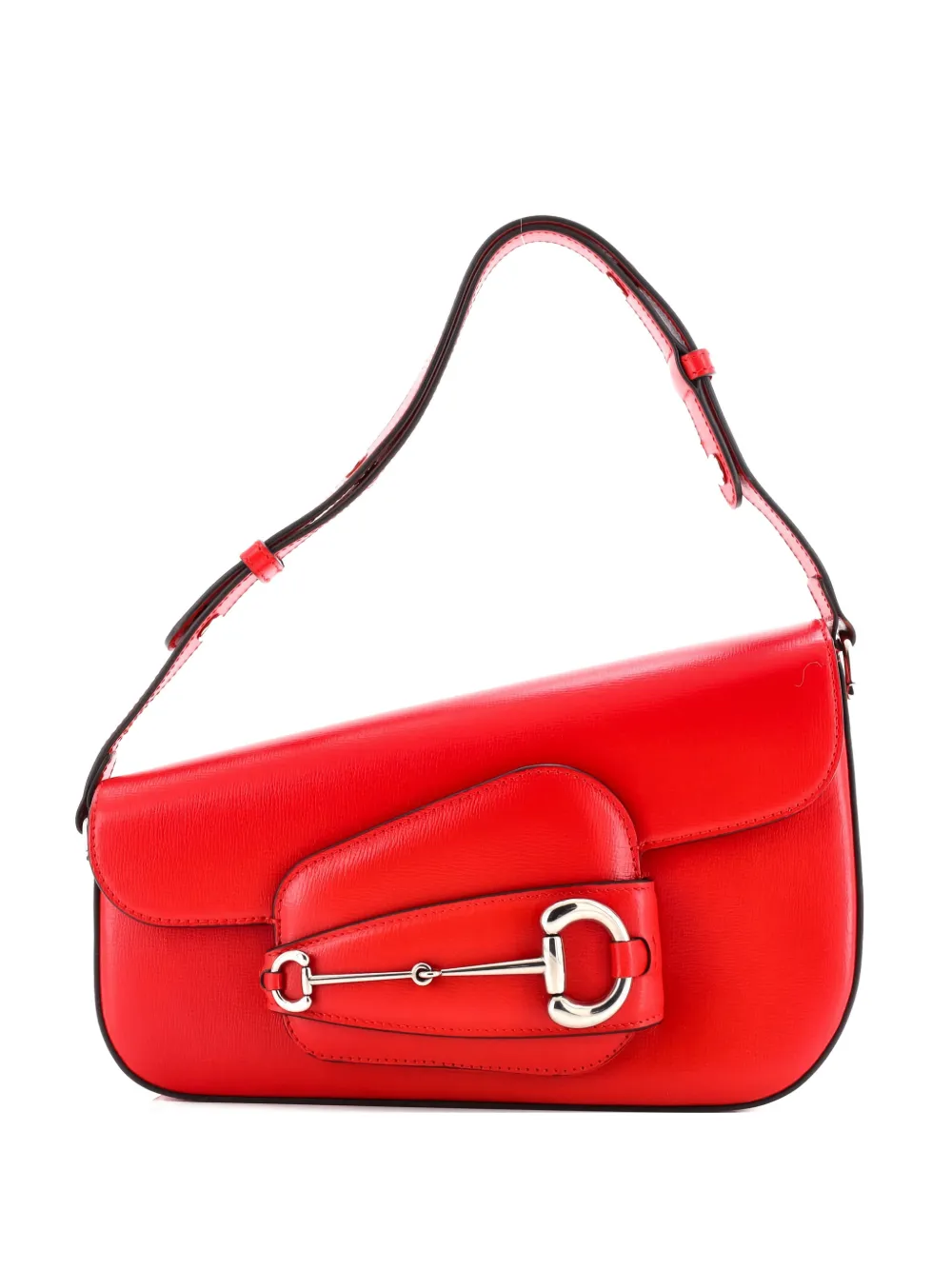 Gucci Pre-Owned Horsebit 1955 Asymmetric Leather Small shoulder bag - Rosso