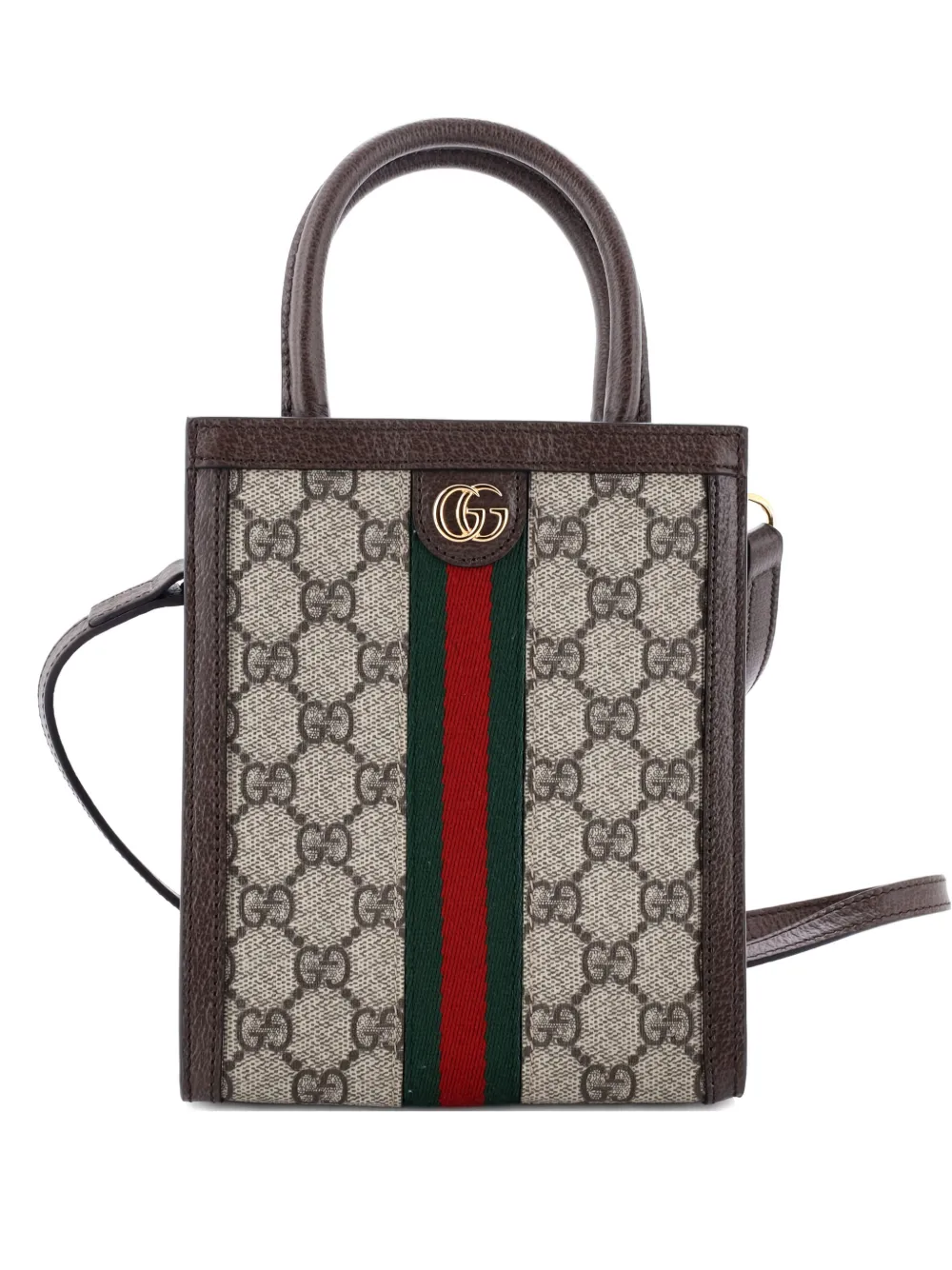 Gucci Pre-Owned Ophidia Convertible Tote GG Coated Canvas Super Mini crossbody bag - Marrone