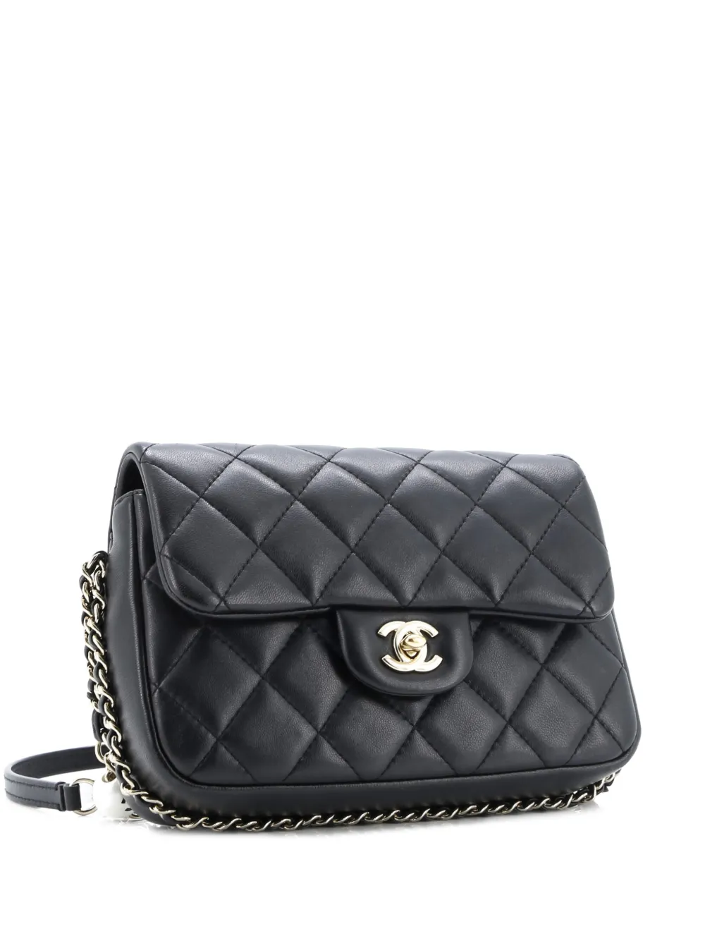 CHANEL Pre-Owned My Precious Pearls Chain Flap Bag Quilted Lambskin Medium crossbody bag - Nero