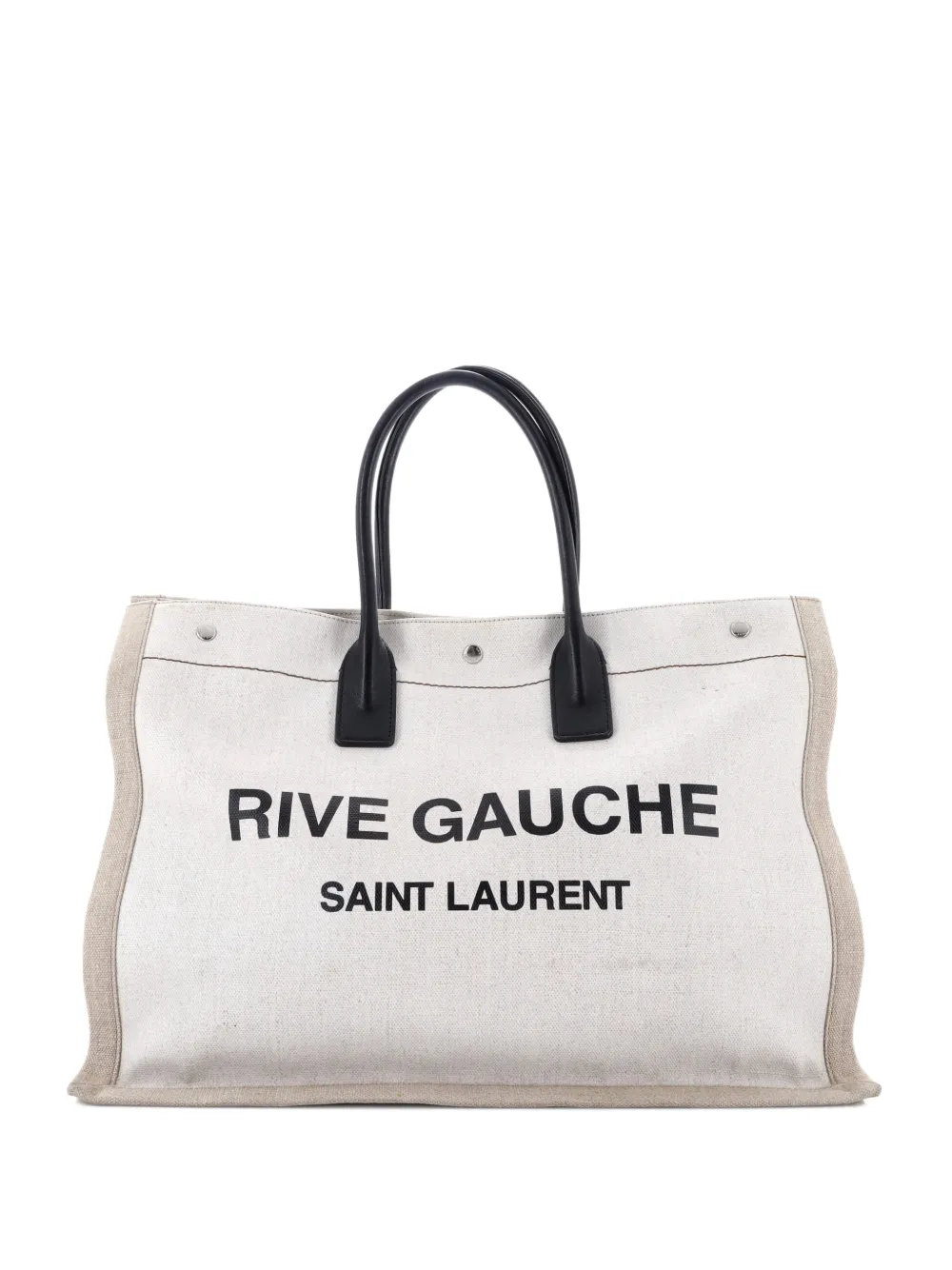 Saint Laurent Pre-Owned Rive Gauche Shopper Canvas Large tote bag | Neutrals | Image 1