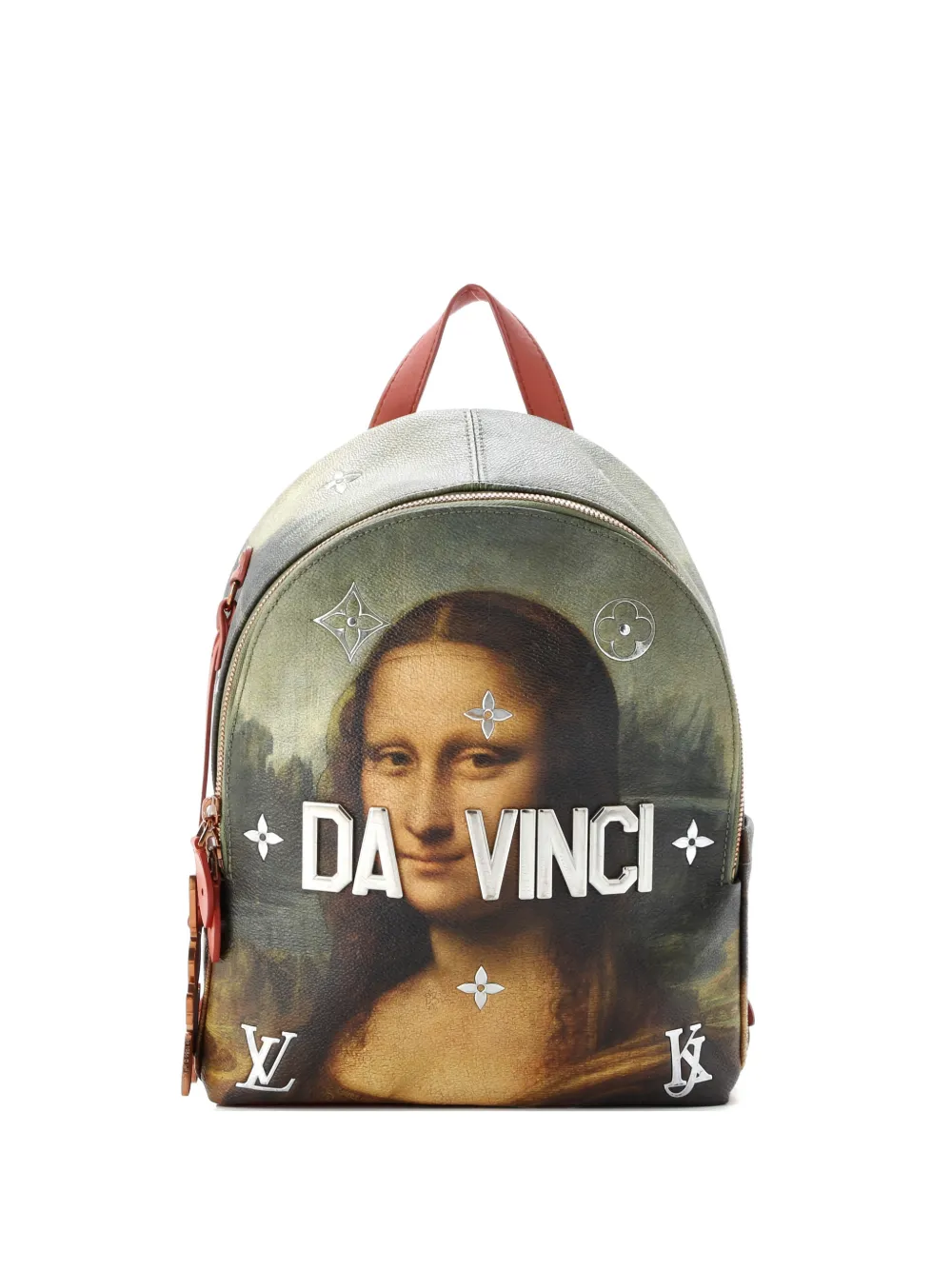 Pre-owned Louis Vuitton Palm Springs Limited Edition Jeff Koons Da Vinci Print Canvas Pm Backpack In Multi