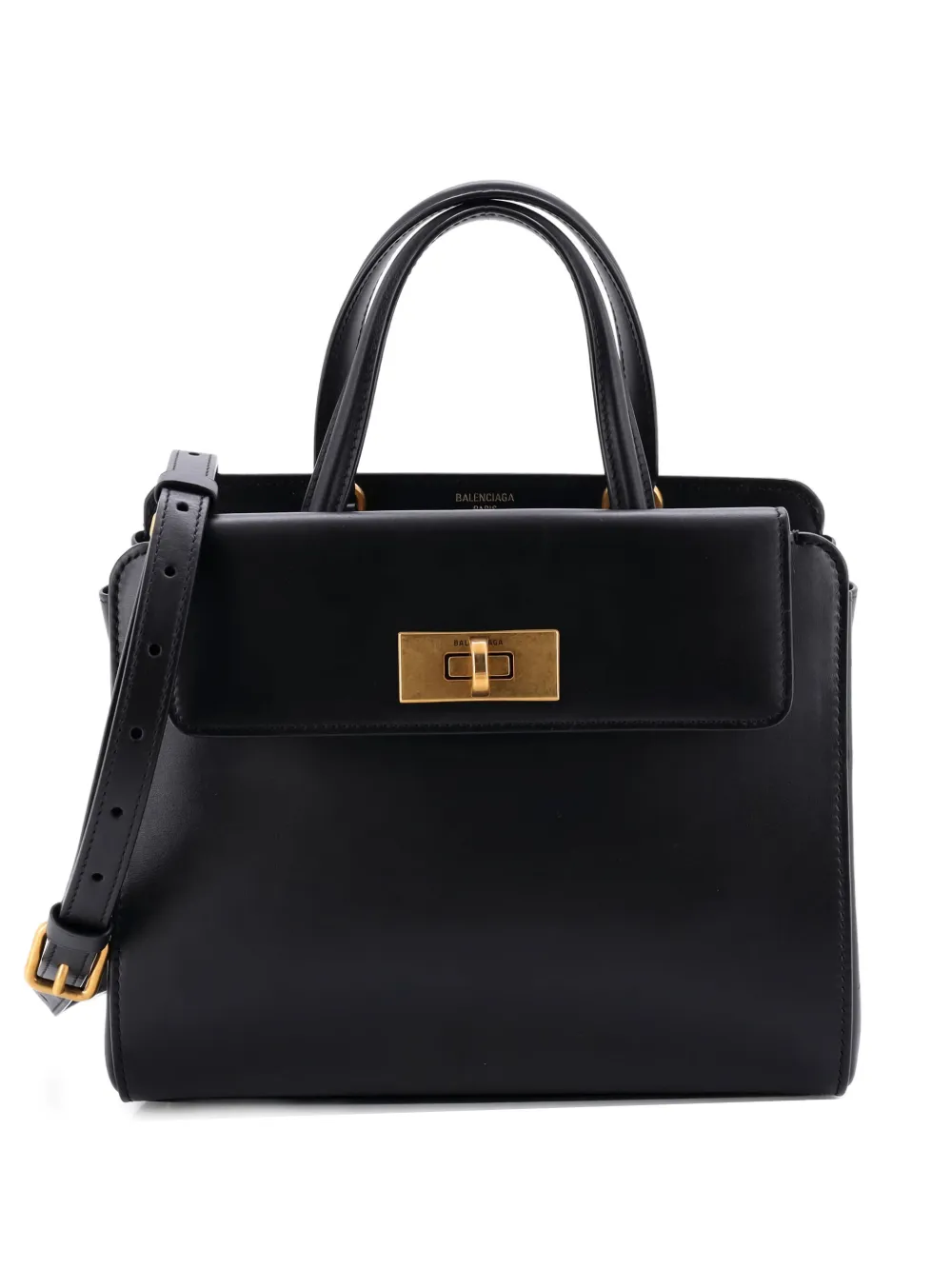 Balenciaga Pre-Owned Money Top Handle Tote Bag Leather Small satchel - Nero