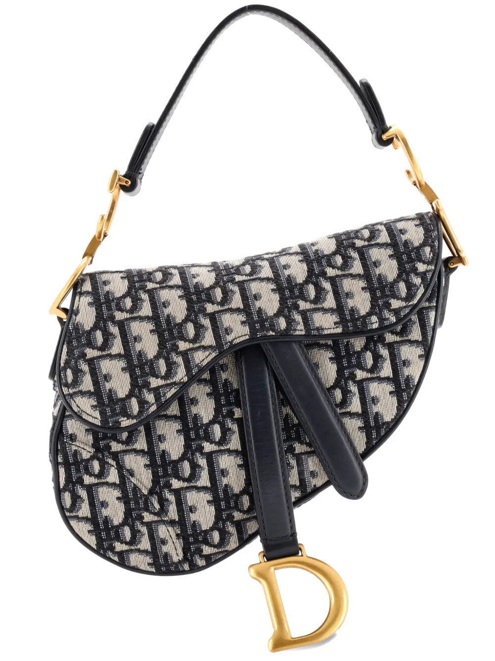 Christian Dior Pre-Owned Saddle Handbag Oblique Canvas Mini shoulder bag - Blu