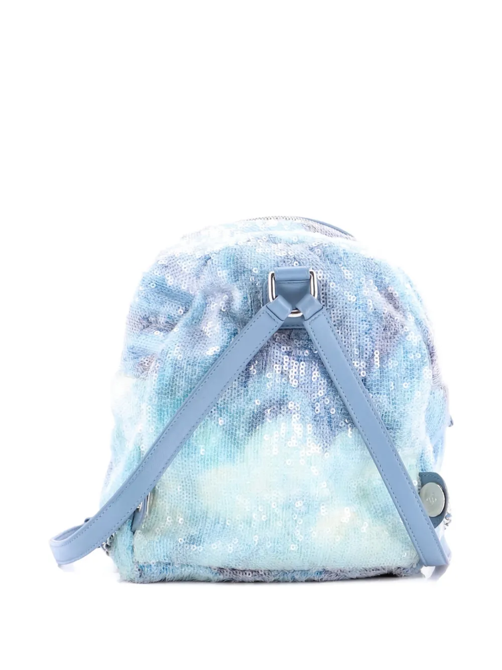 CHANEL Pre-owned Waterfall Sequins With Leather Mini Backpack In Blue