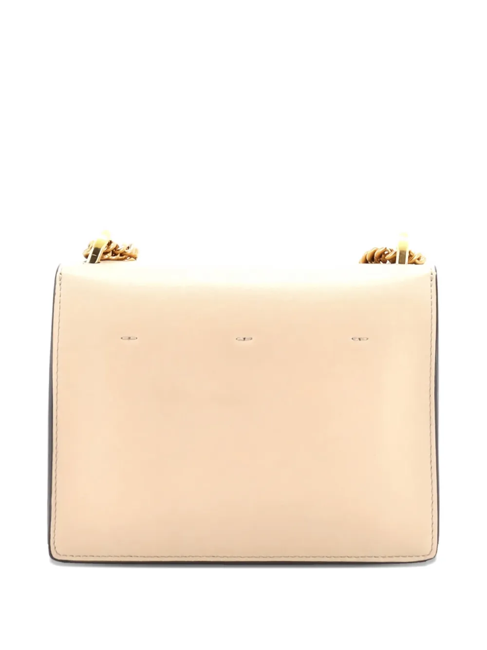 Pre-owned Fendi Kan U Shoulder Bag Leather Small Crossbody Bag In Neutral