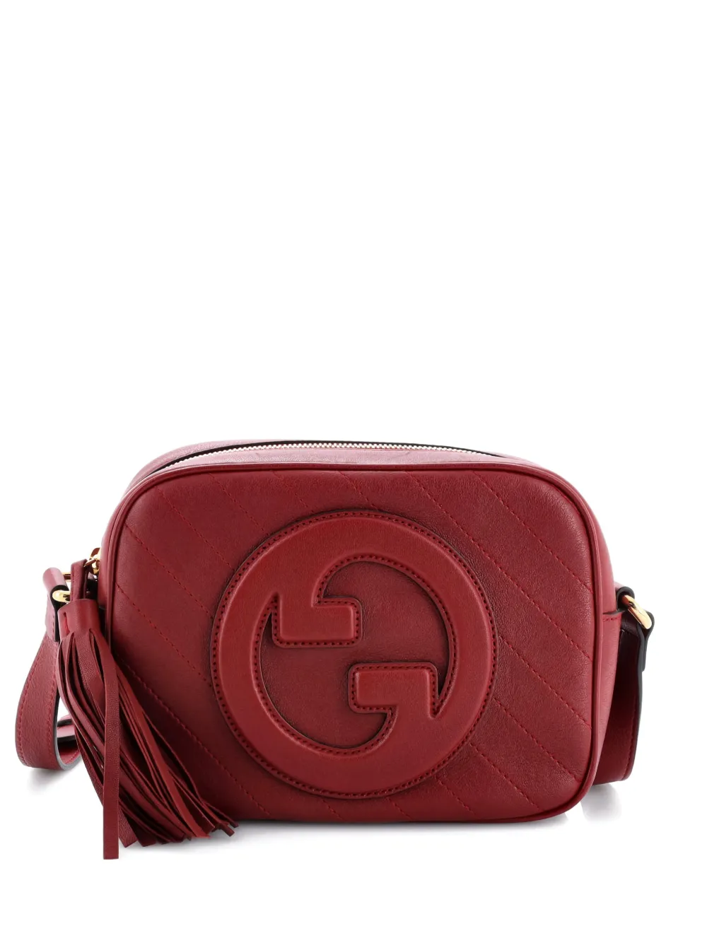 Pre-owned Gucci Blondie Nm Camera Shoulder Bag Diagonal Quilted Leather Small Crossbody Bag In Red