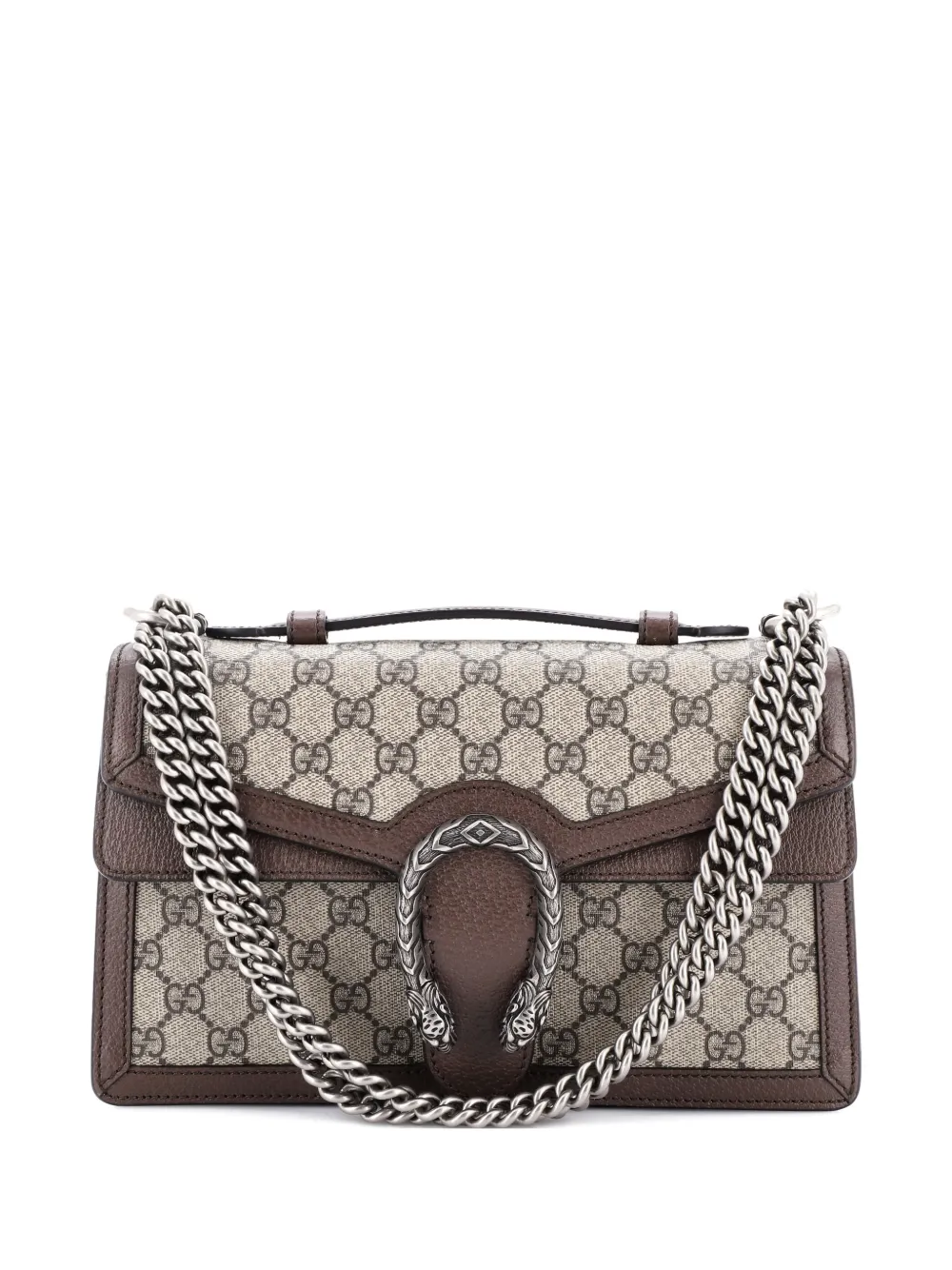 Gucci Pre-Owned Dionysus Top Handle Chain Bag GG Coated Canvas Small satchel - Marrone
