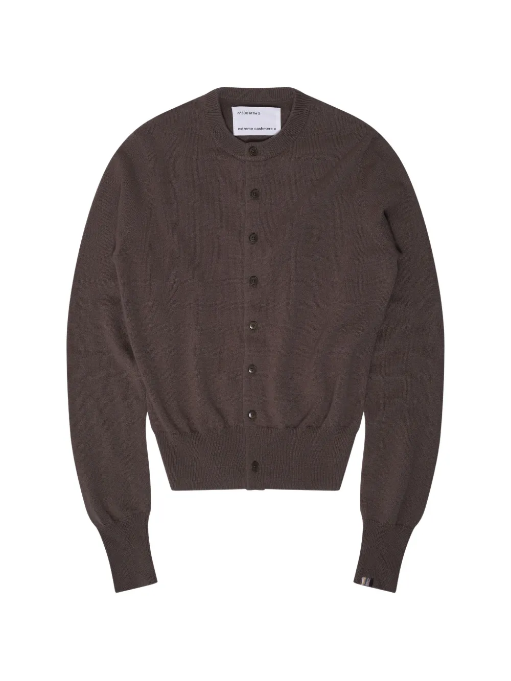 extreme cashmere fine-knit button-up cardigan - Brown