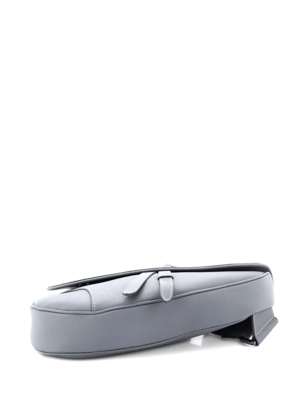 DIOR Pre-owned Shawn Stussy Saddle Printed Leather Crossbody Bag In Gray