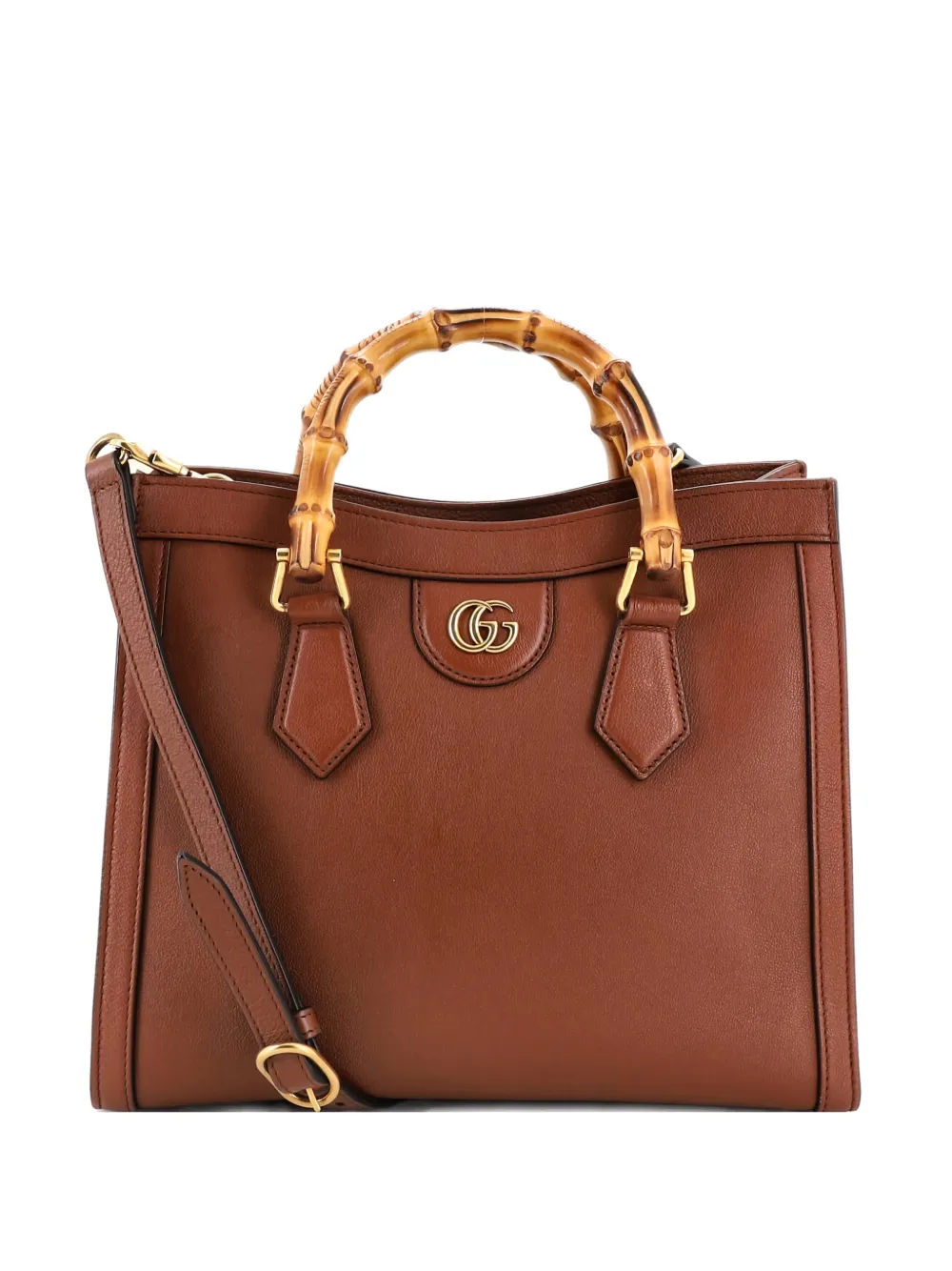 Gucci Pre-Owned Diana NM Bamboo Handle Leather Small tote bag - Marrone