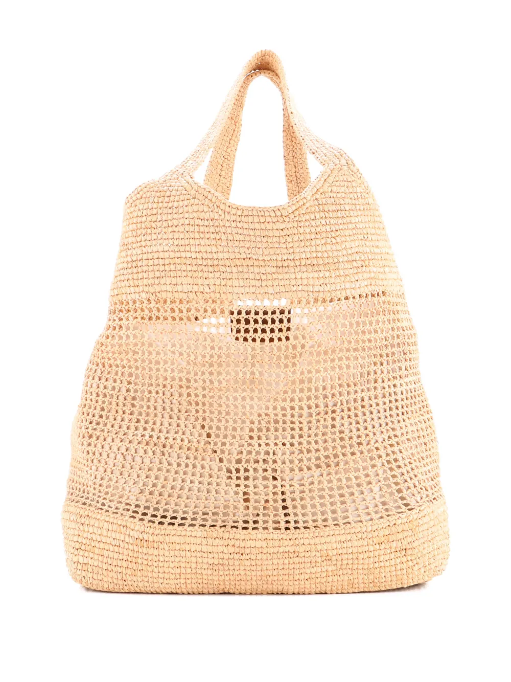 Pre-owned Saint Laurent Icare Shopping Raffia Maxi Tote Bag In Neutral