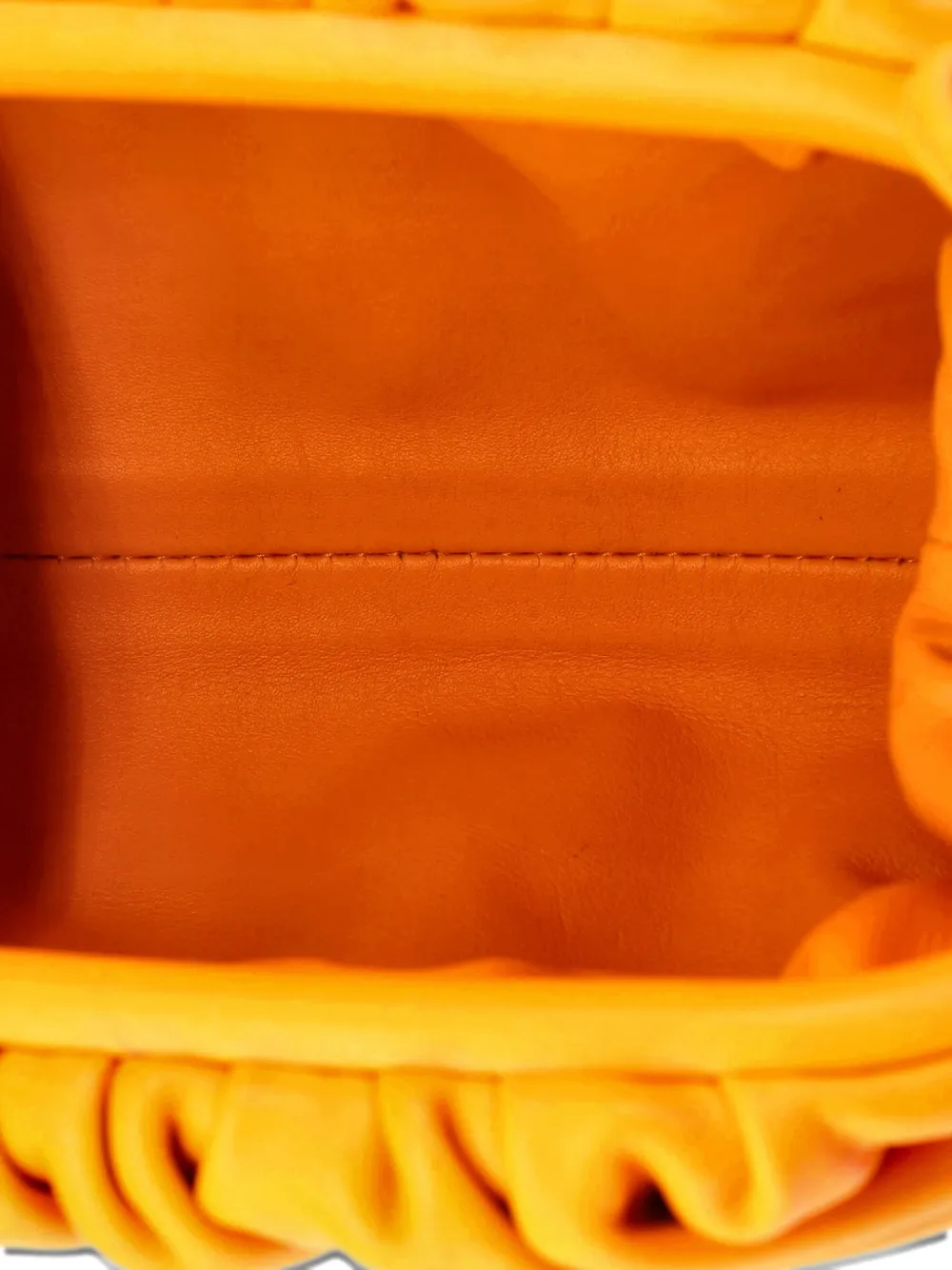Pre-owned Bottega Veneta The Pouch Leather Mini Crossbody Bag In Orange
