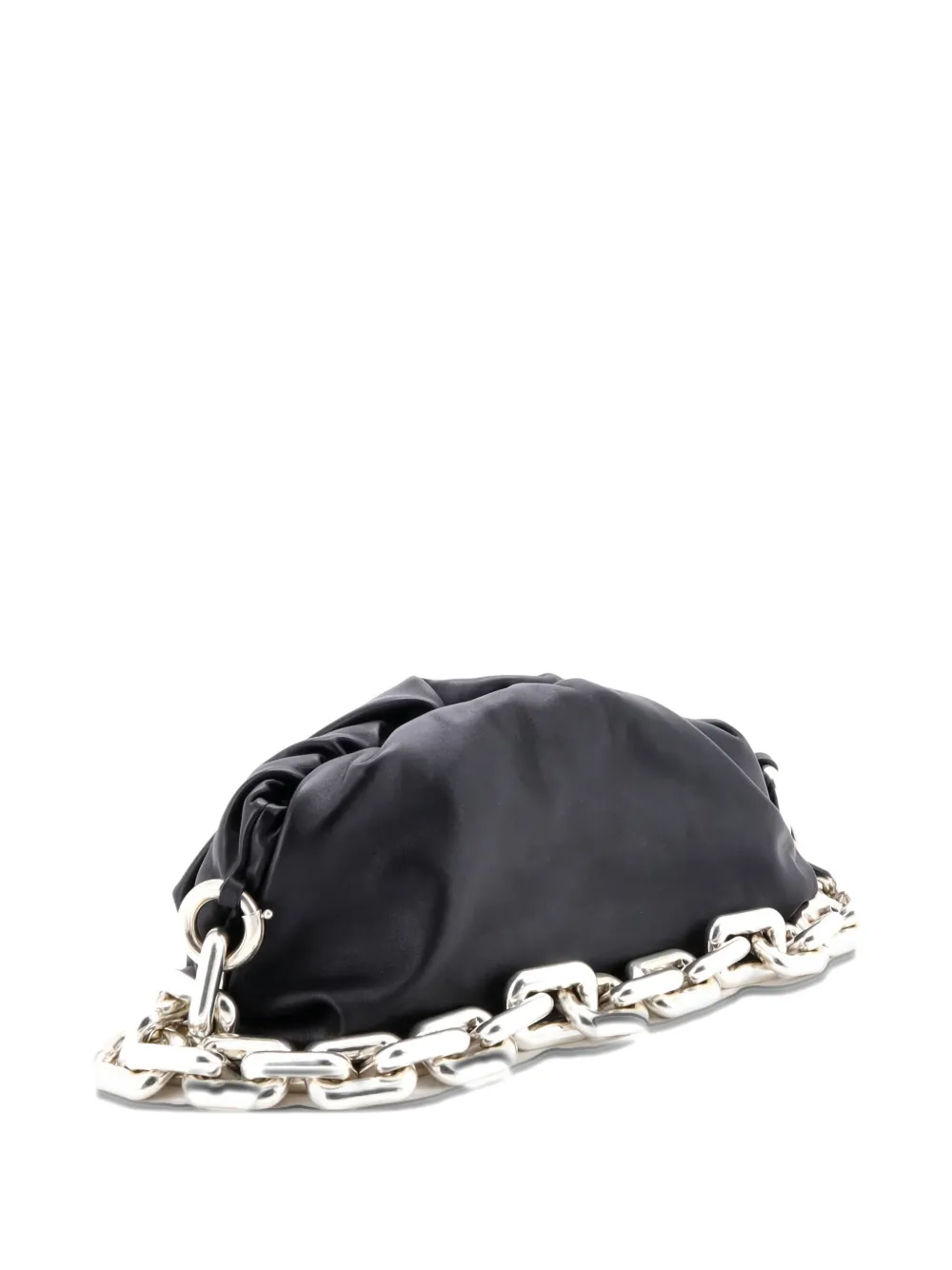 Pre-owned Bottega Veneta The Chain Pouch Leather Shoulder Bag In Black