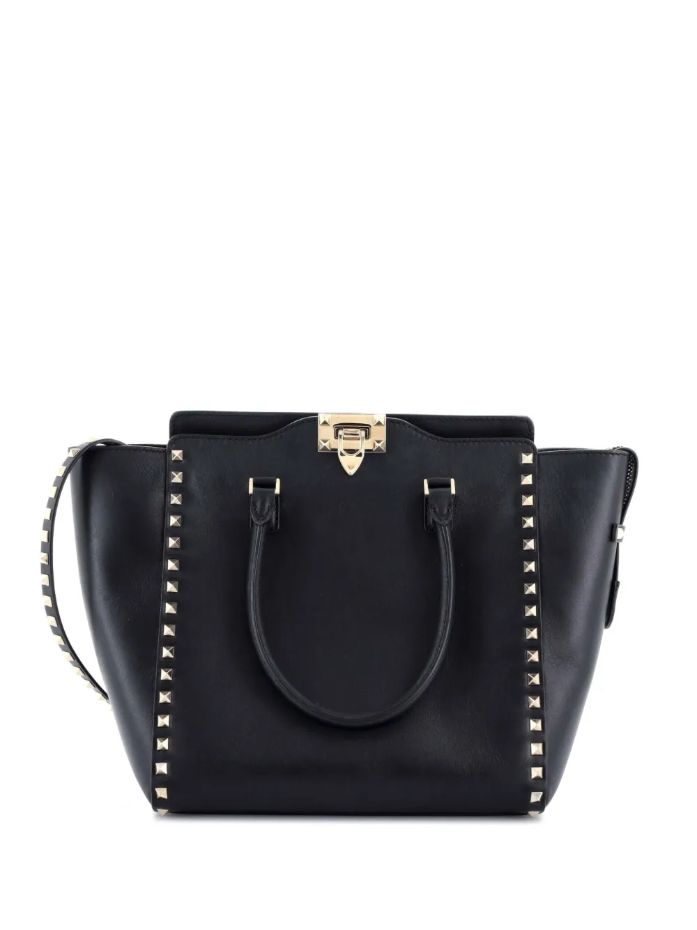 Valentino Garavani Pre-Owned Rockstud Rigid Leather Medium tote bag - Black