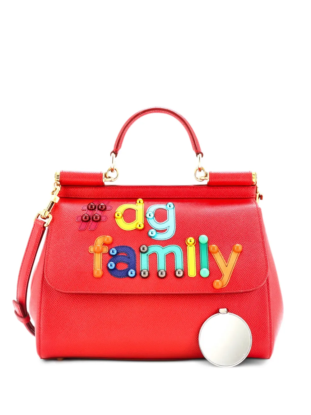 Dolce & Gabbana Pre-Owned Family Miss Sicily Bag Patchwork Leather Medium satchel - Rosso