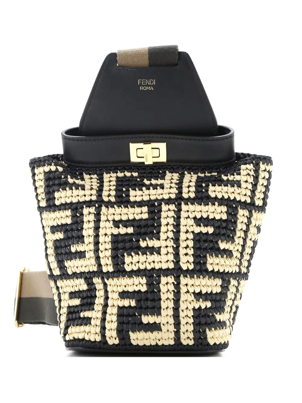 Fendi Pre-Owned Guitar Bag Zucca Raffia Mini crossbody bag - Toni neutri