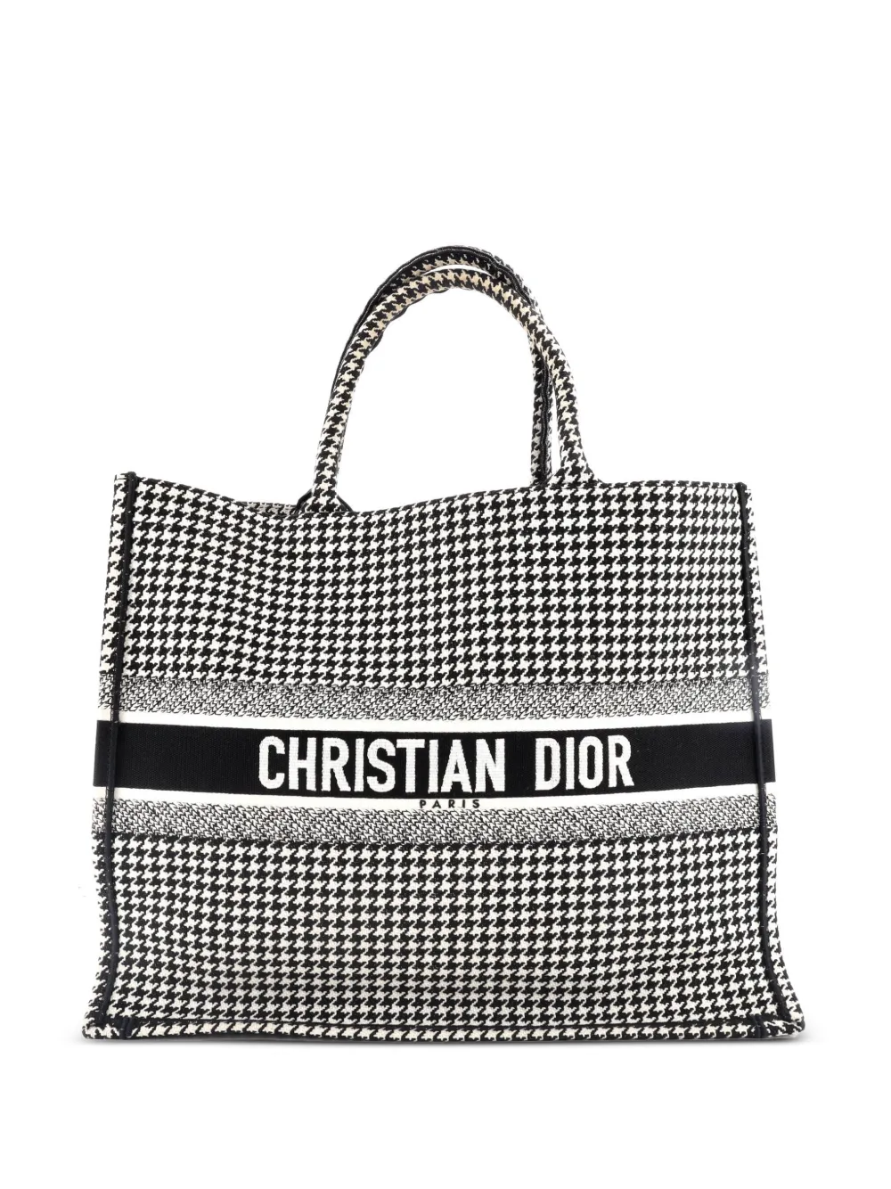 Christian Dior Pre-Owned Book Houndstooth Canvas Large tote bag | negro | Image 1