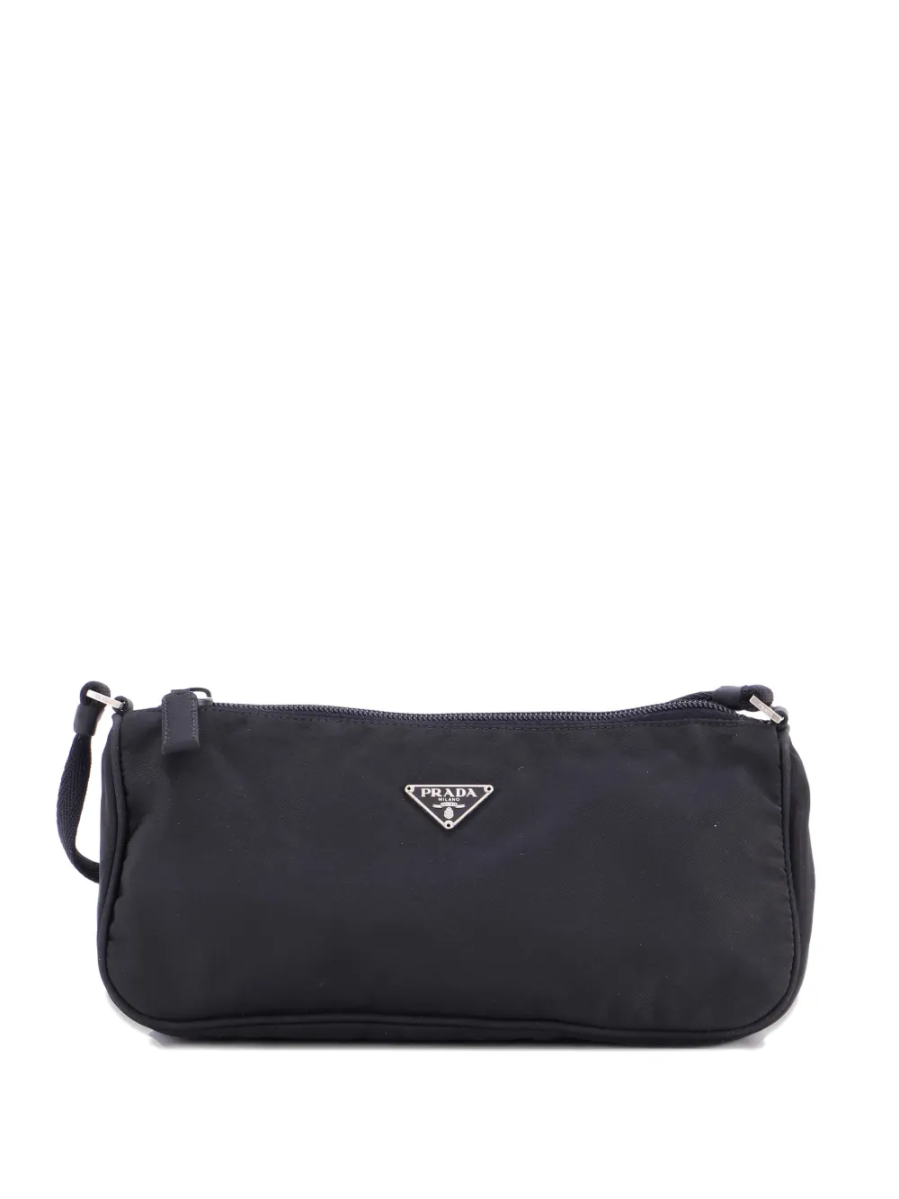 Pre-owned Prada Pochette Shoulder Bag Tessuto Small Hobo Bag In Black