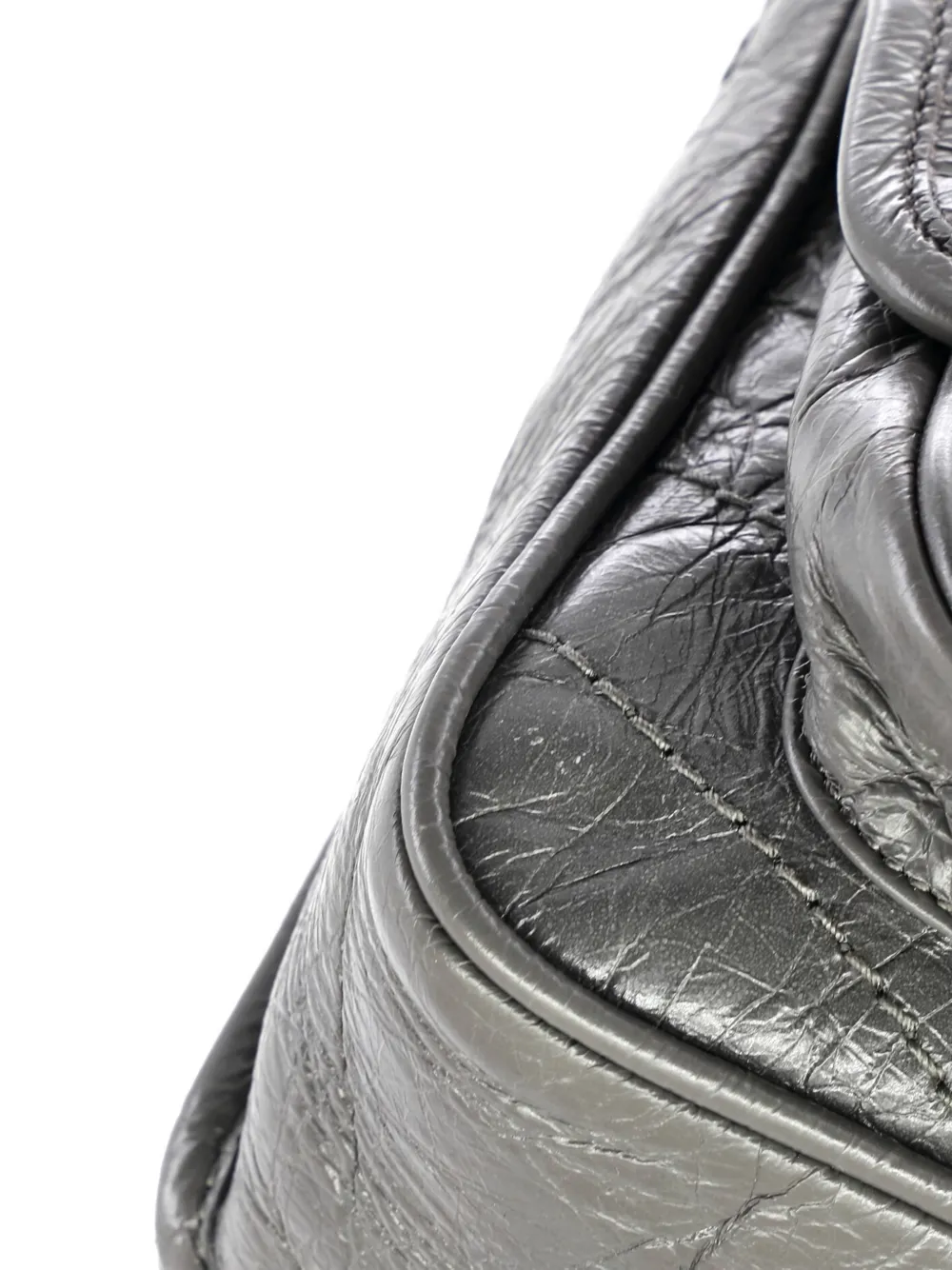 SAINT LAURENT Pre-owned Niki Chain Flap Bag Matelasse Chevron Leather Baby Shoulder Bag In Black